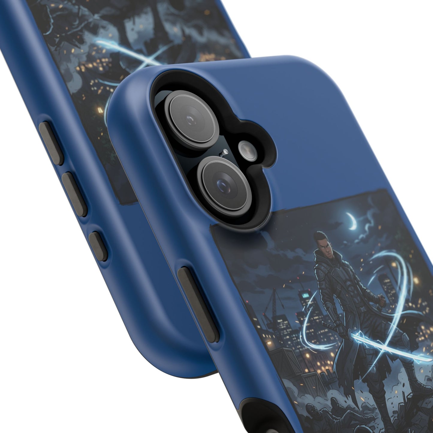 Magnetic Impact-Resistant Phone Case — Night Warrior Sci‑Fi Design