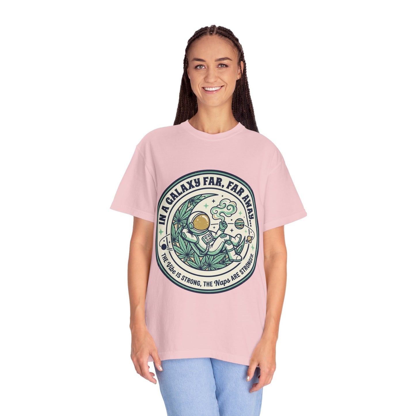 T-Shirt — "In a Galaxy Far, Far Away" Retro Space Nap Graphic Tee