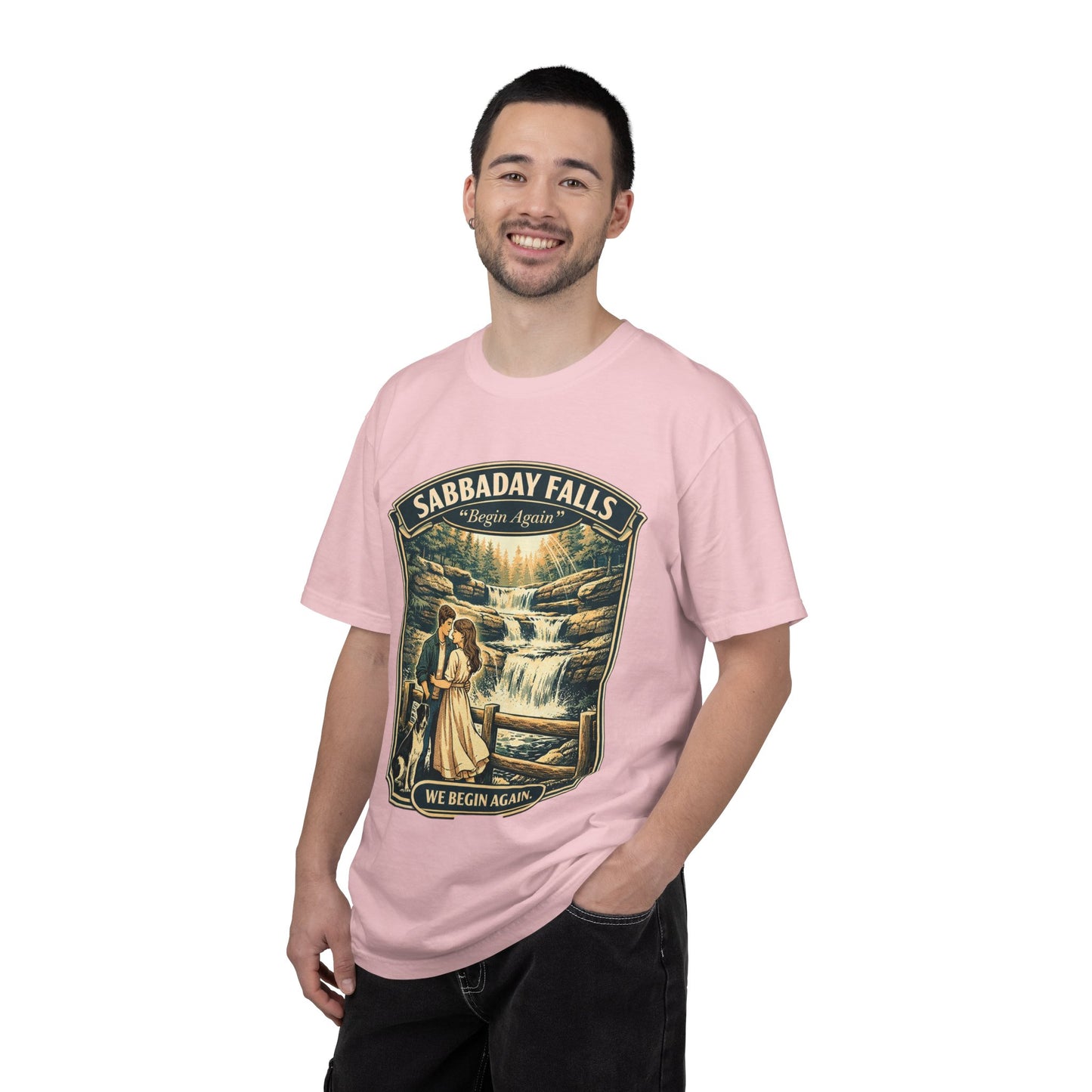 Sabbaday Falls 'We Begin Again' Vintage Nature T-Shirt