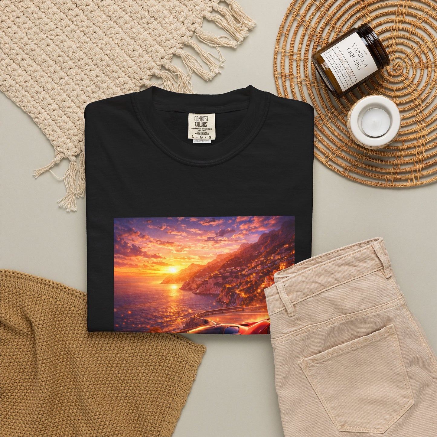 Ferrari F80- Amalfi Coast, Italy - T‑Shirt — Red Sports Car Print