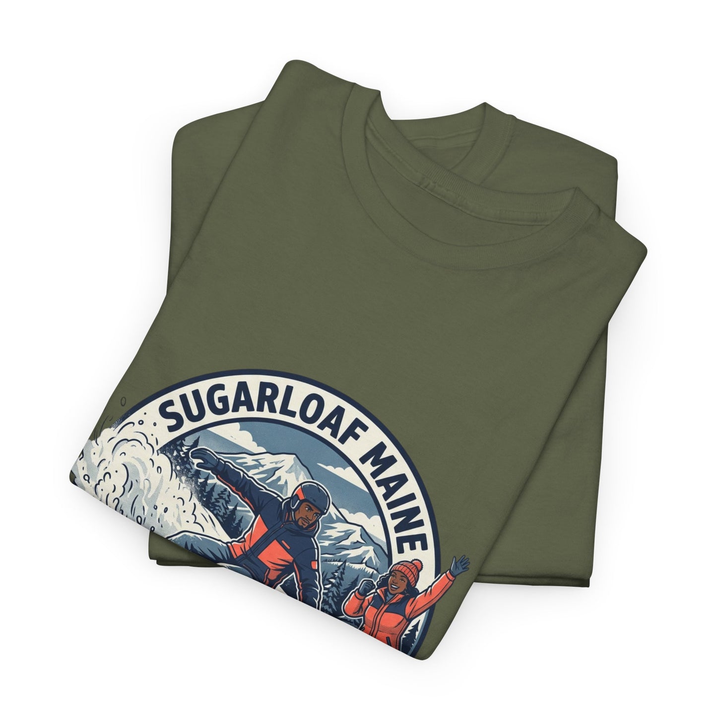 Sugarloaf Maine Snowboard & Ski T‑Shirt — Sugarloaf‑Carrabassett Valley Retro Graphic Tee