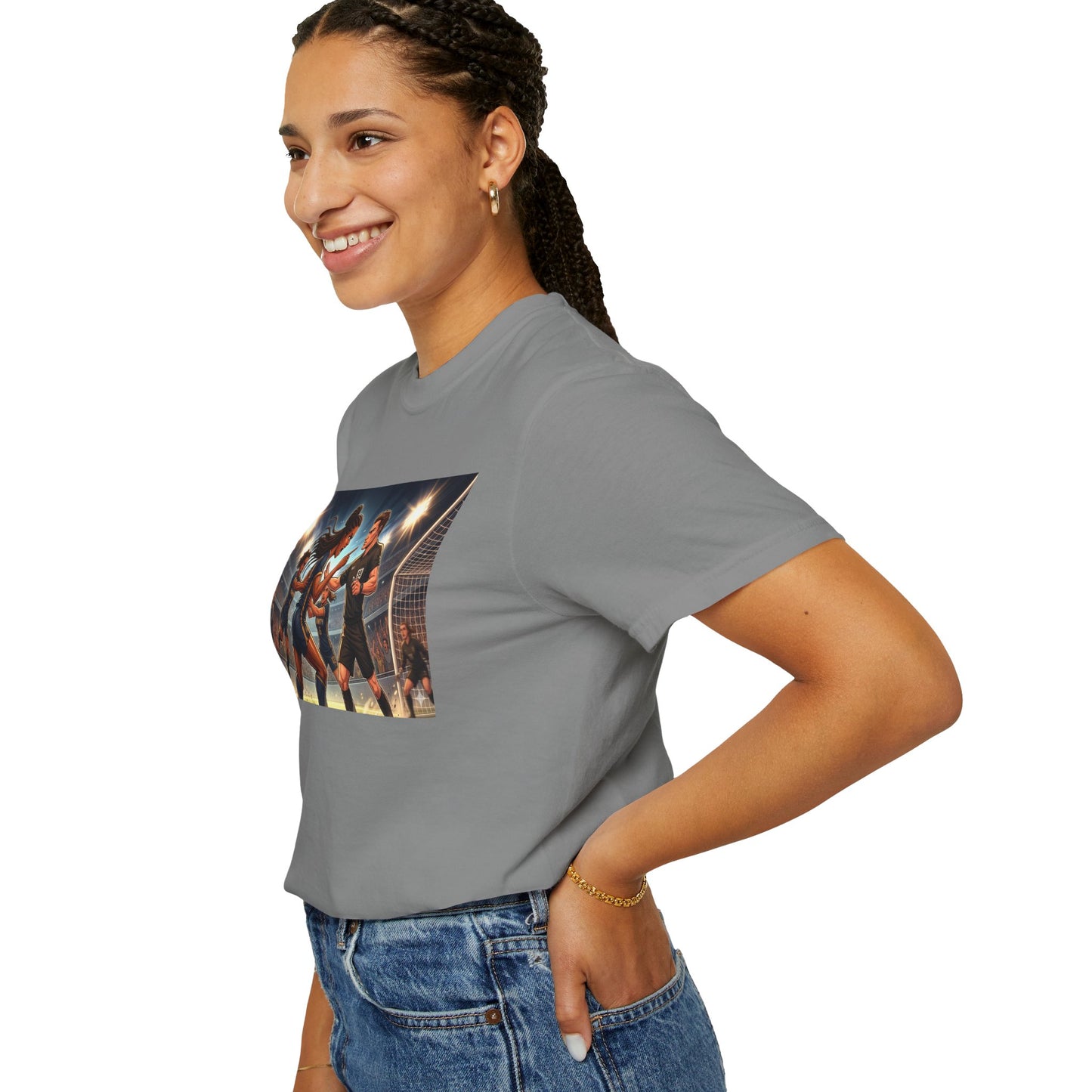 Soccer Night Match T-Shirt — Dynamic Players Under Stadium Lights