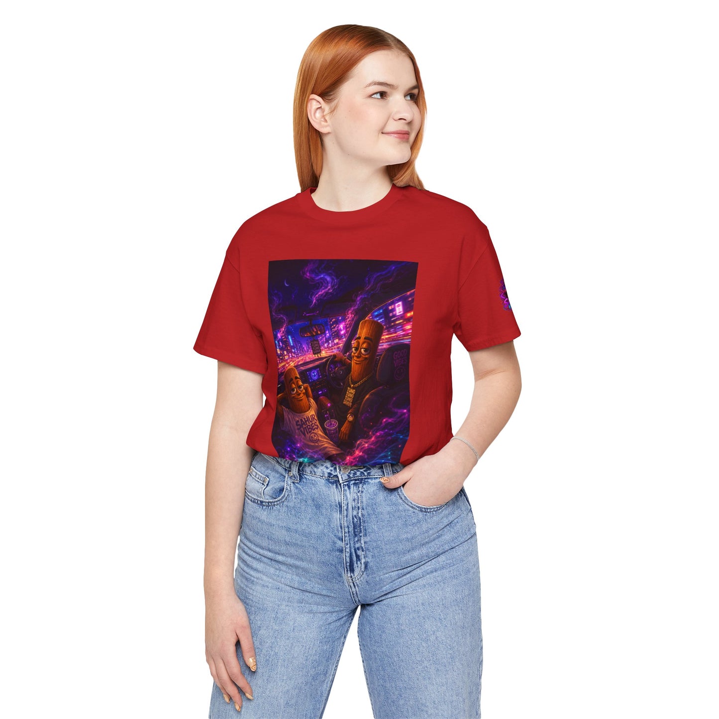 Tung Tung Tung Sahur Who Ride Like Us T-Shirt — Night Cruise Vaporwave Graphic Tee