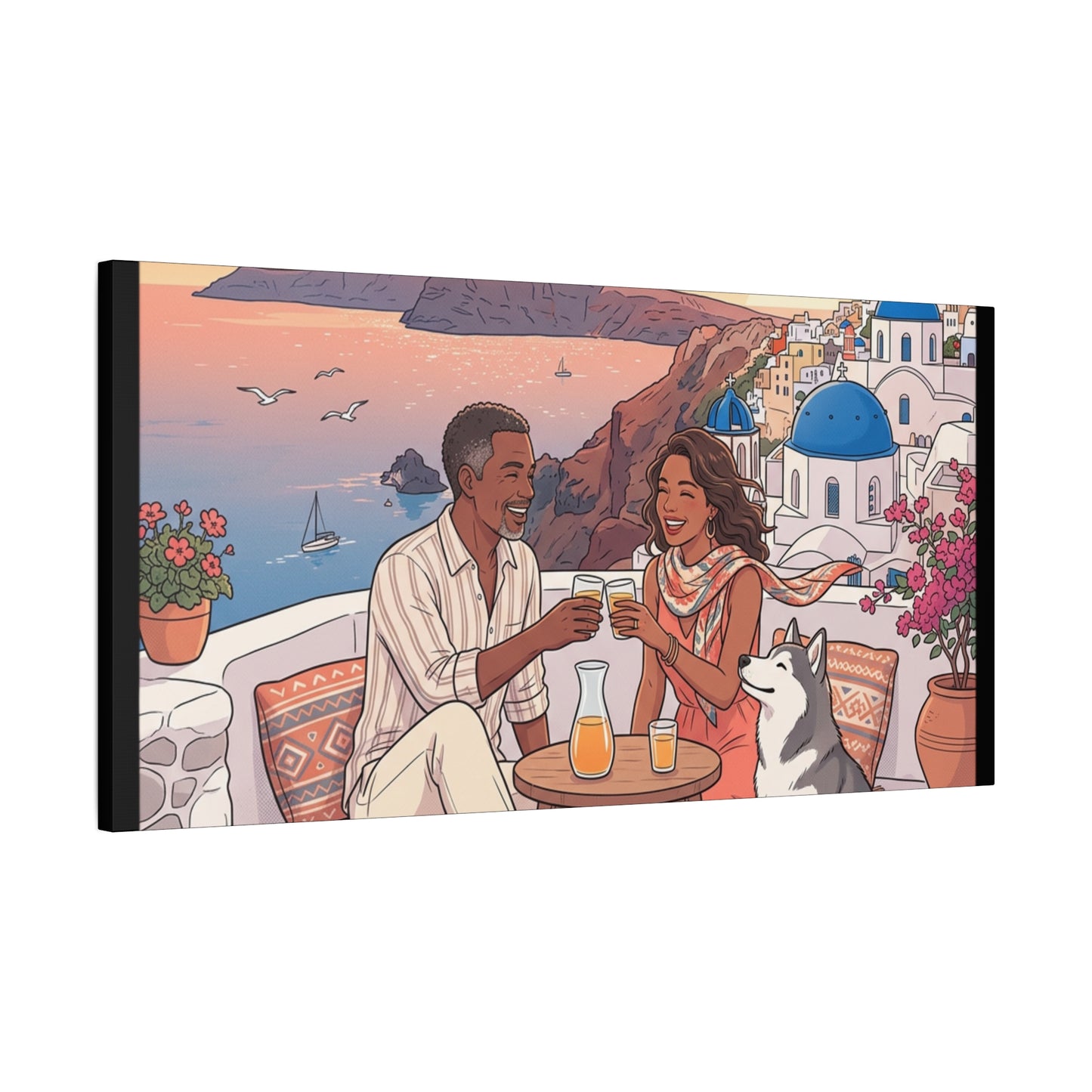 Santorini, Greece – “Sunset Serenade - Matte Canvas, Stretched, 1.25"