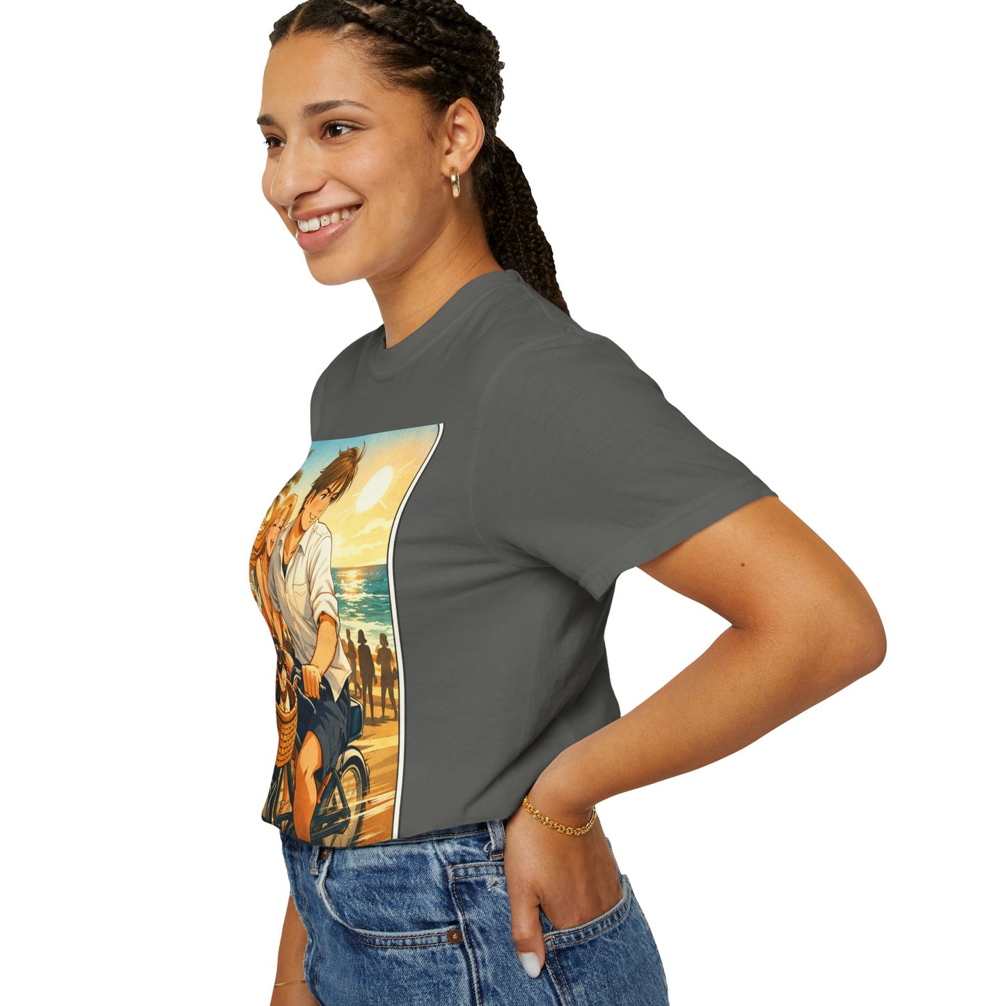 Spring of Us T-Shirt — Vintage Beach Couple Bicycle Design