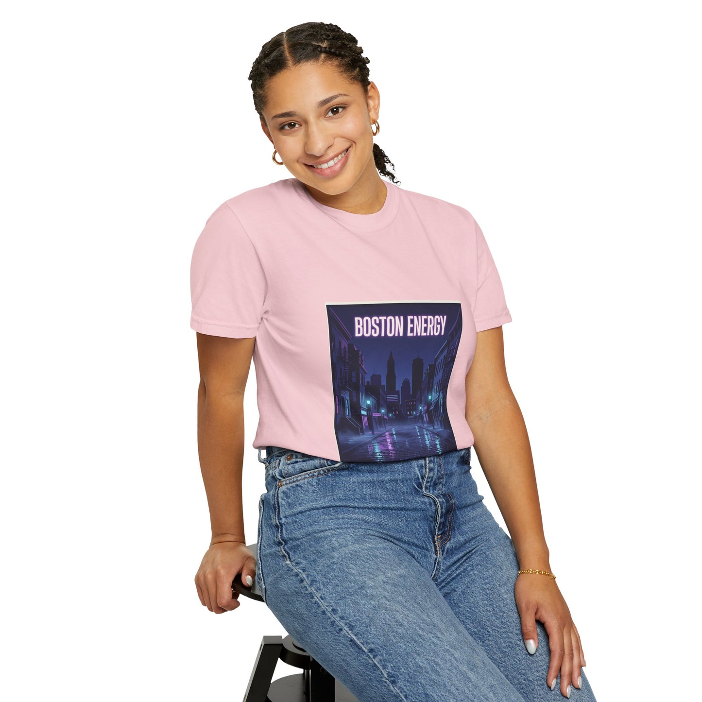 Boston Energy T-Shirt — Neon Cityscape Graphic Tee