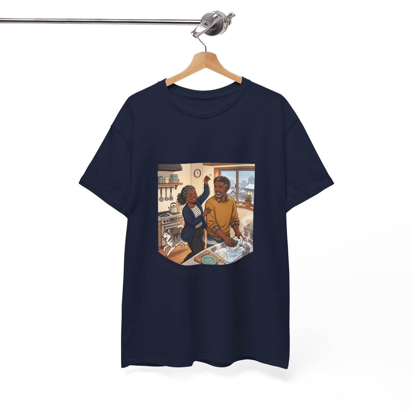 Dishwashing Dance Tee — Couple Kitchen Graphic T-Shirt