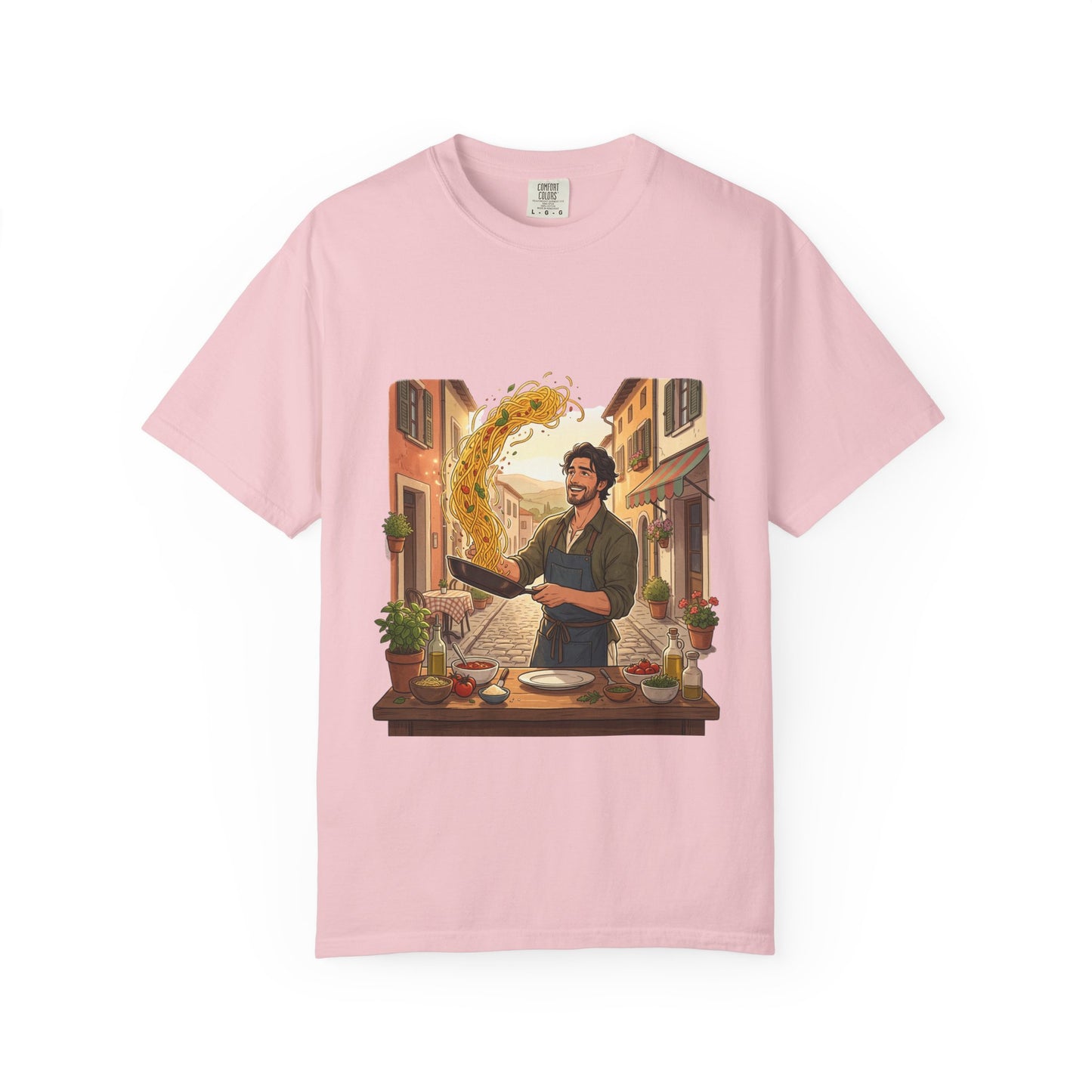 Italian Chef Pasta Toss T-Shirt — Vintage Street Kitchen Cooking Graphic Tee