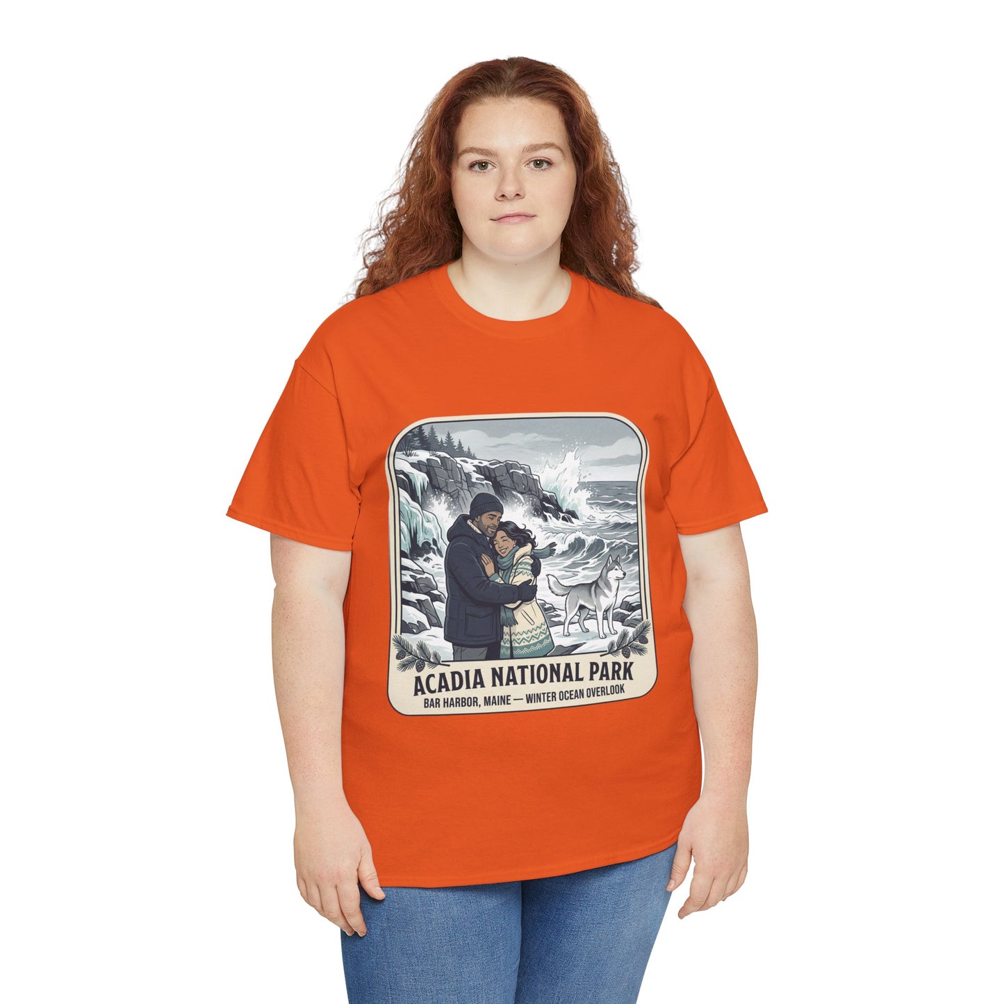 Acadia National Park Tee — Coastal Winter Couple Graphic