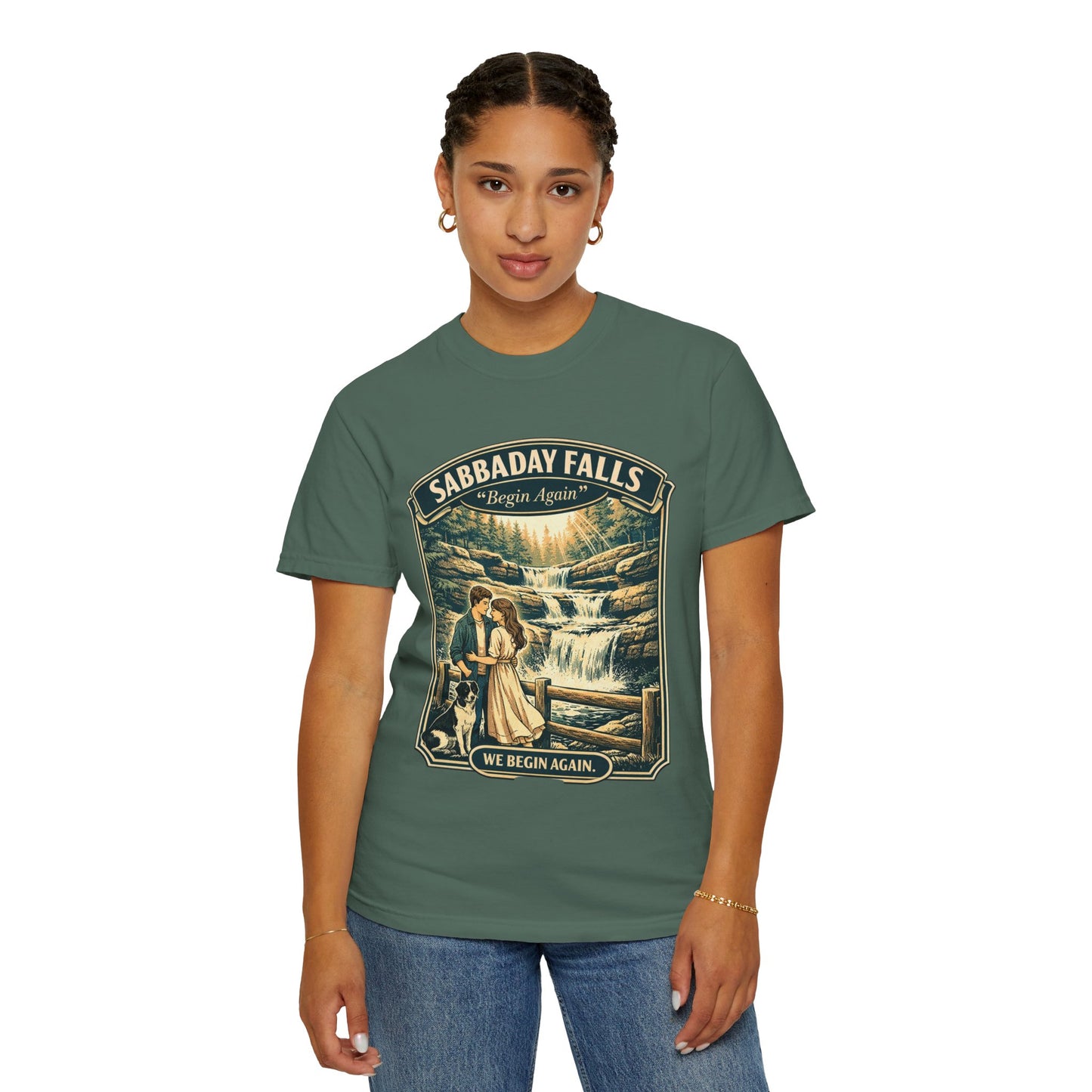 Sabbaday Falls 'We Begin Again' Vintage Nature T-Shirt