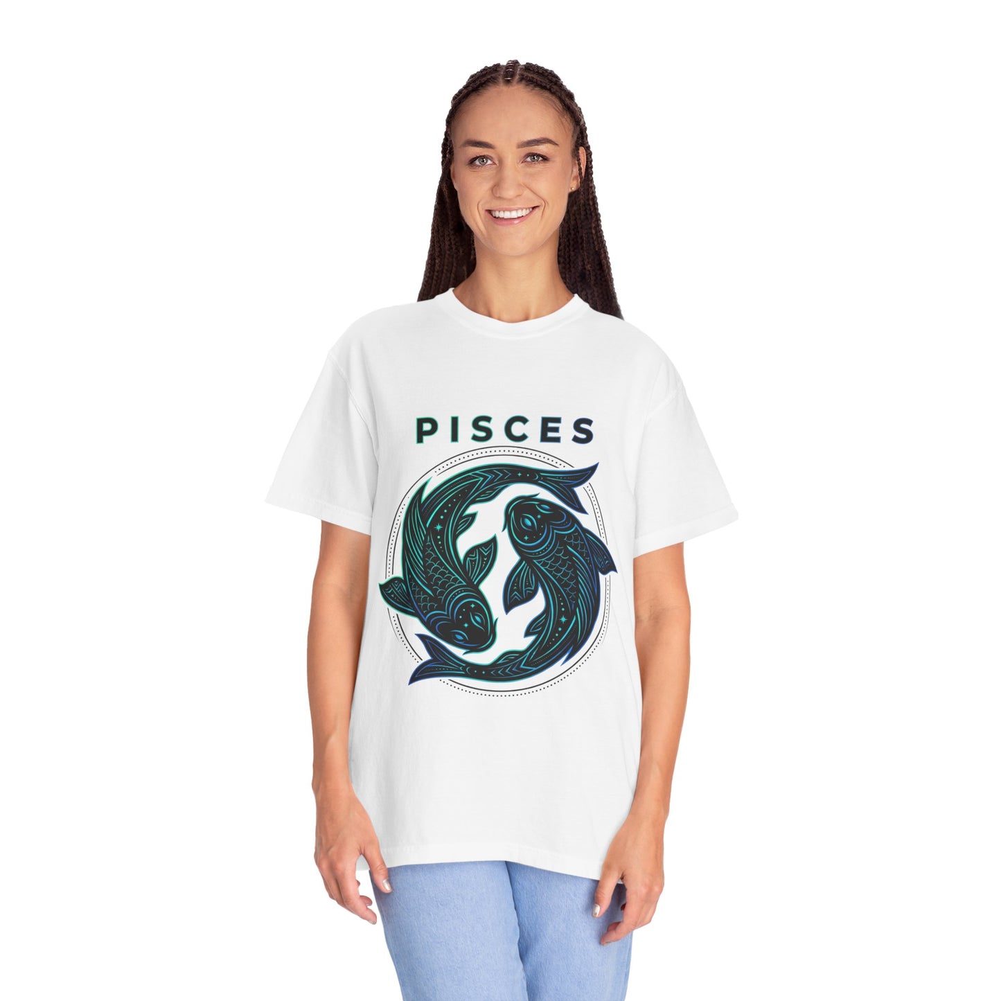 Pisces Zodiac T-Shirt — Artistic Twin Fish Astrology Tee