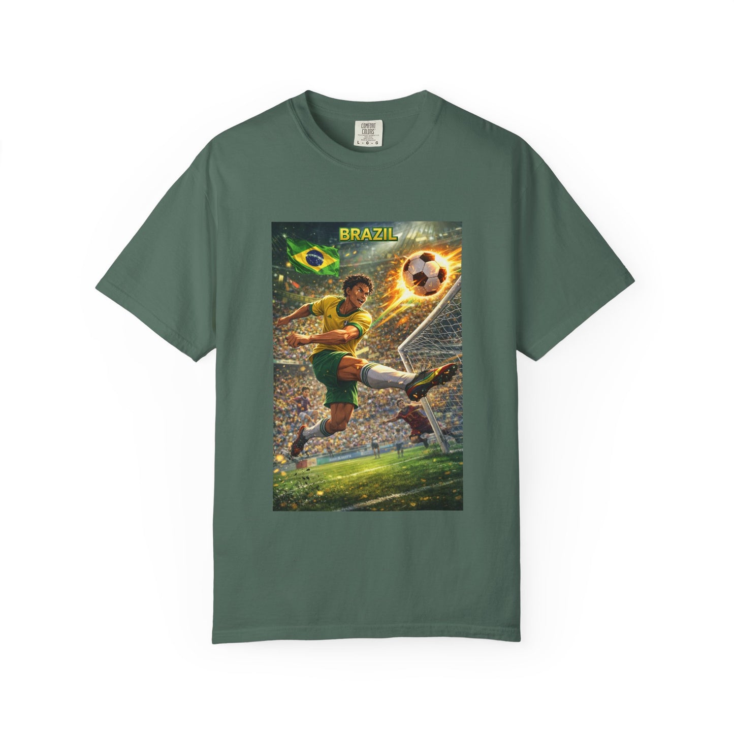 Brazil Soccer T-Shirt – Vintage Player Kick Graphic (Brazil)