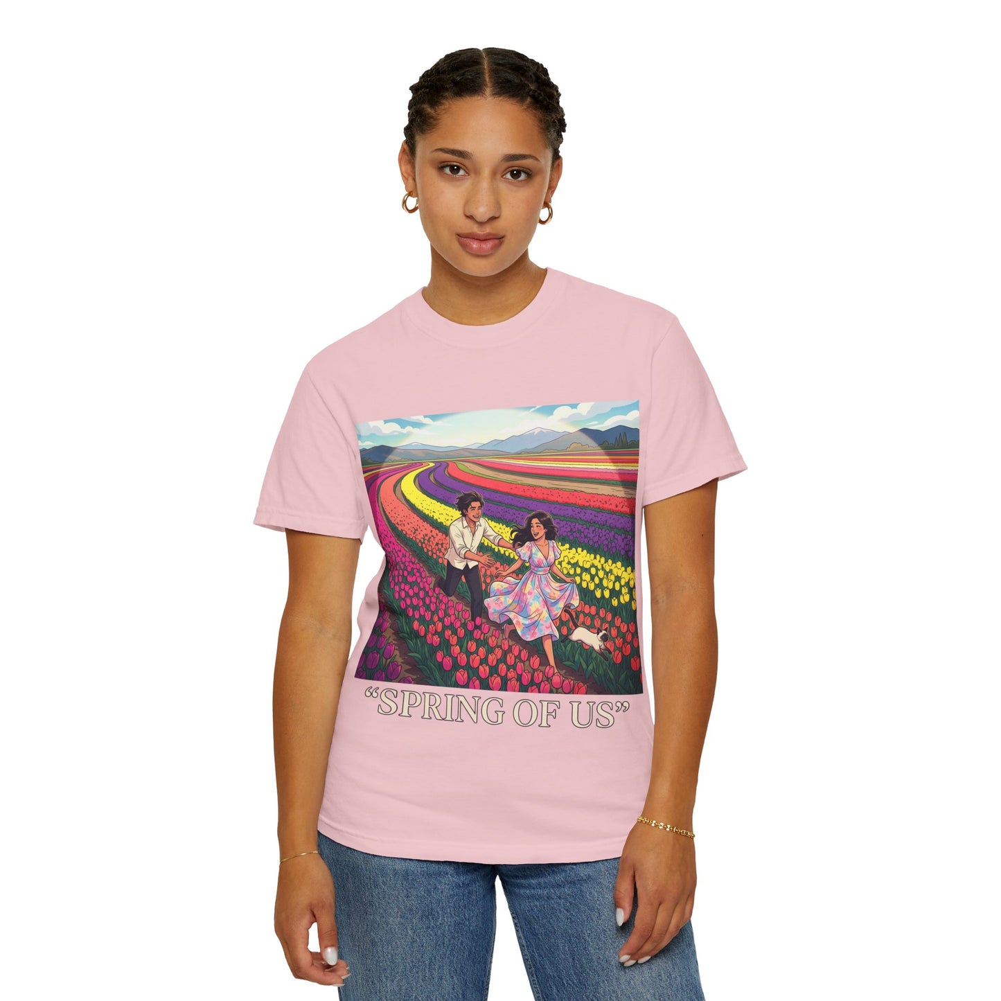 Spring of Us T-Shirt — Floral Field Vintage Couple Graphic Tee
