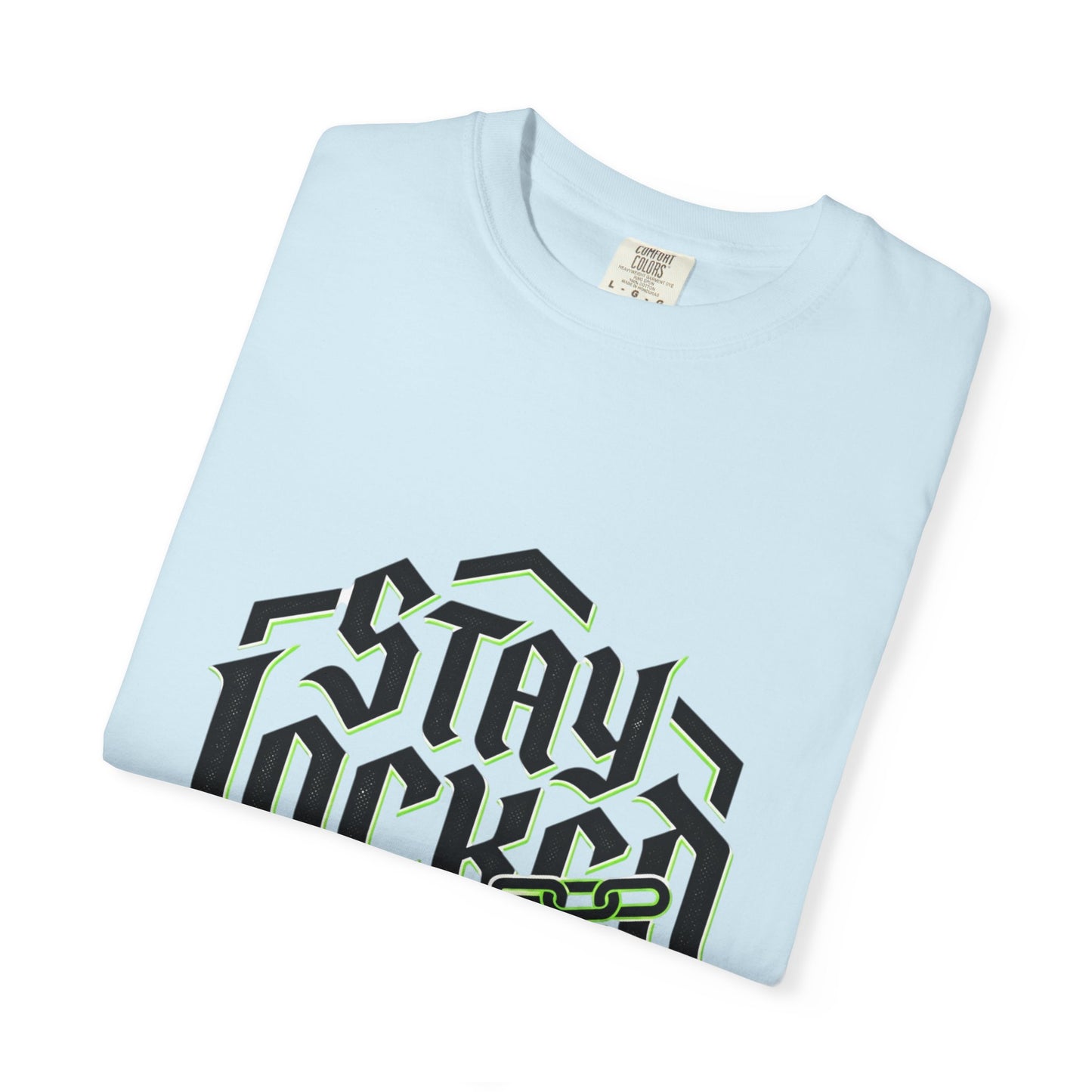 Stay Locked In T-Shirt — Bold Gothic Logo Tee