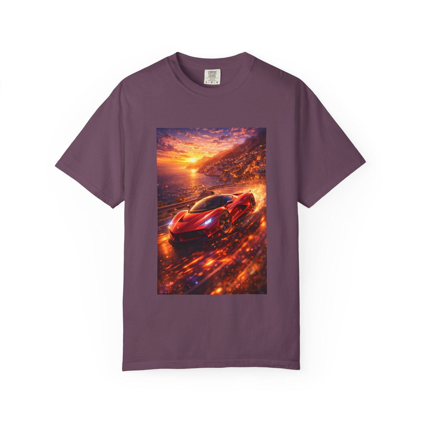 Ferrari F80- Amalfi Coast, Italy - T‑Shirt — Red Sports Car Print