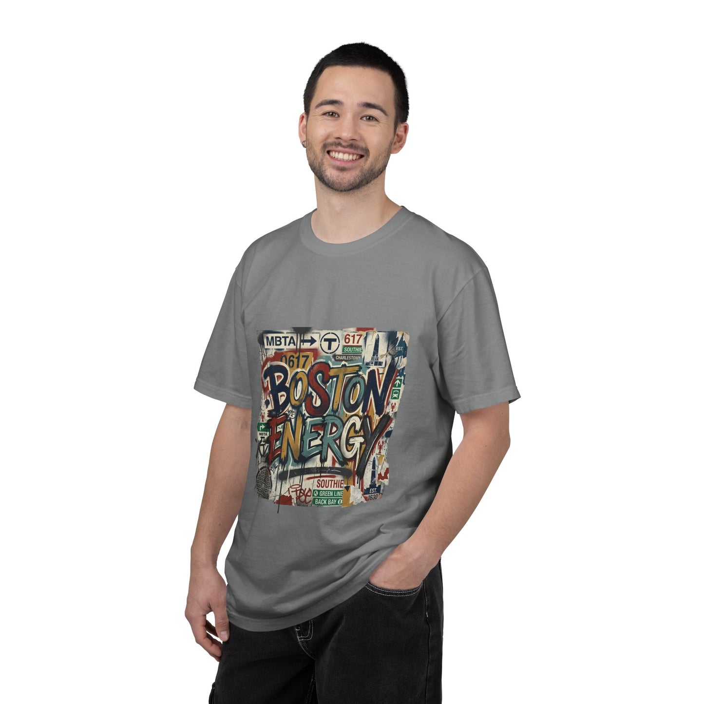 Boston Energy T-Shirt — Graffiti Cityscape Tee