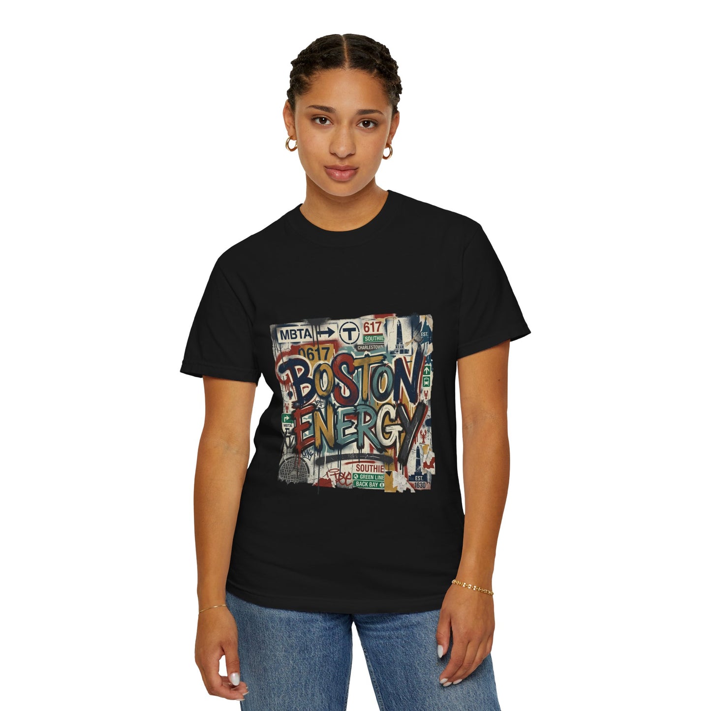 Boston Energy T-Shirt — Graffiti Cityscape Tee