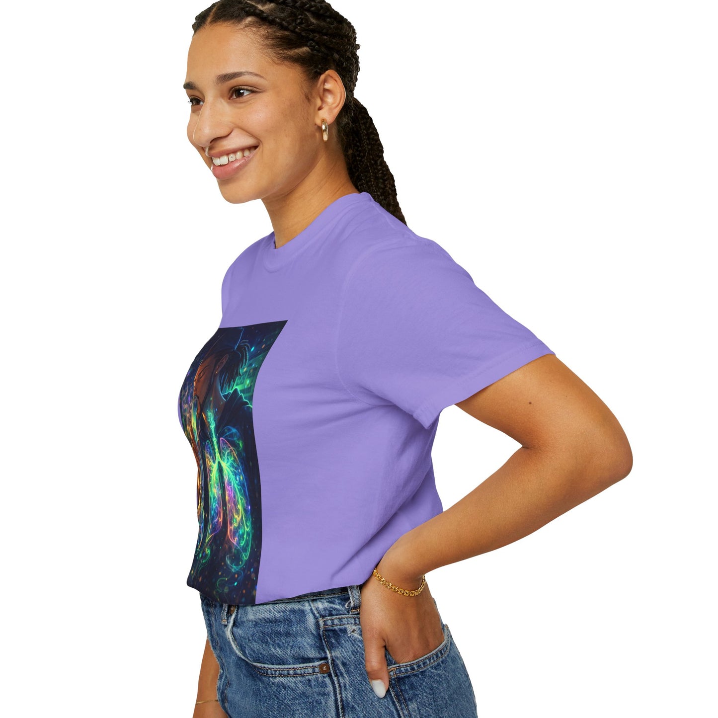 Cosmic Lungs T-Shirt — Neon Anatomical Art Tee