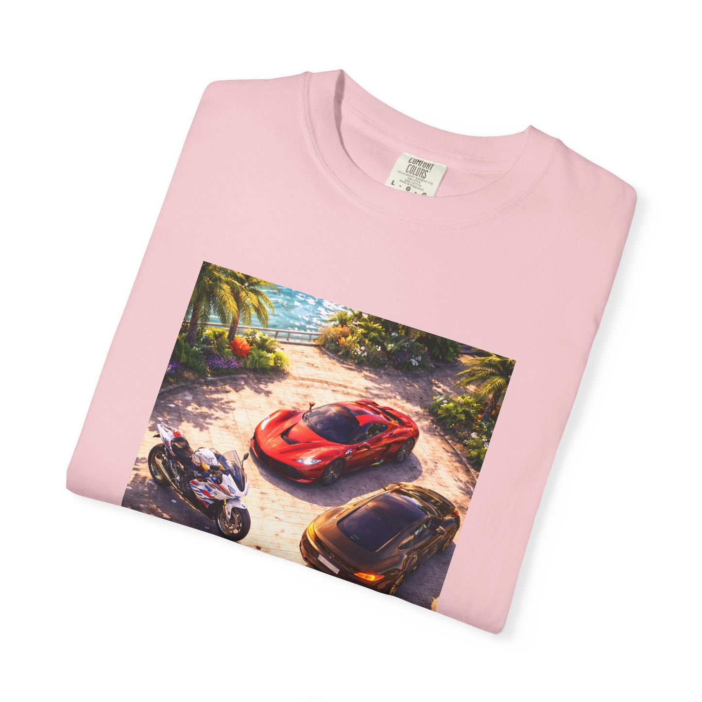 MULTI-VEHICLE - T-Shirt — Tropical Sports Cars & Motorbikes Print