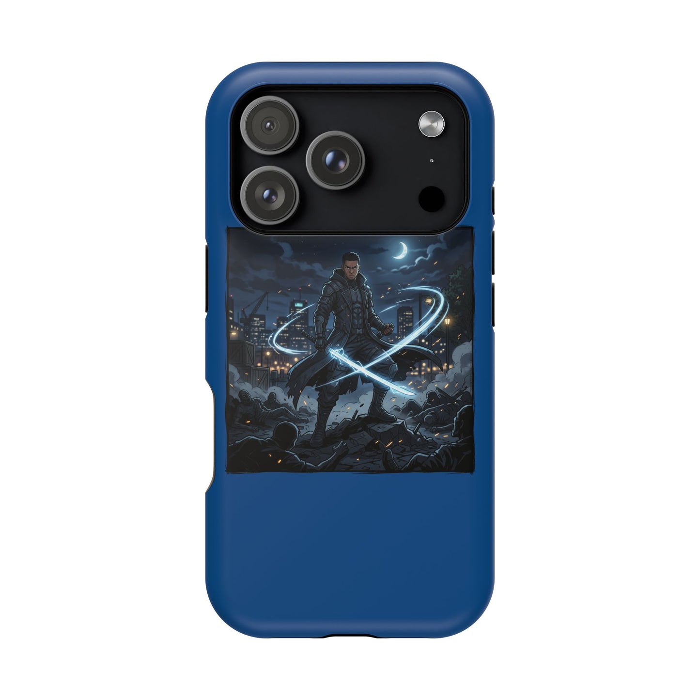 Magnetic Impact-Resistant Phone Case — Night Warrior Sci‑Fi Design