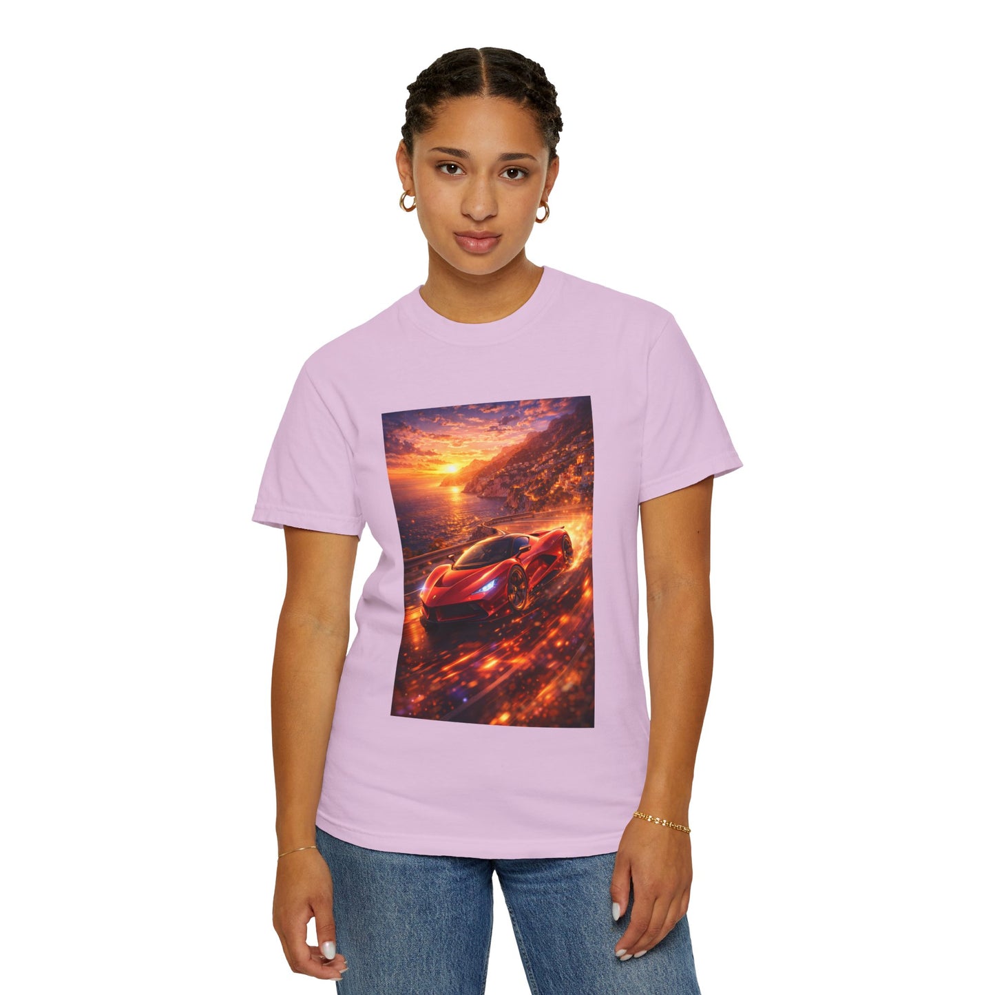 Ferrari F80- Amalfi Coast, Italy - T‑Shirt — Red Sports Car Print
