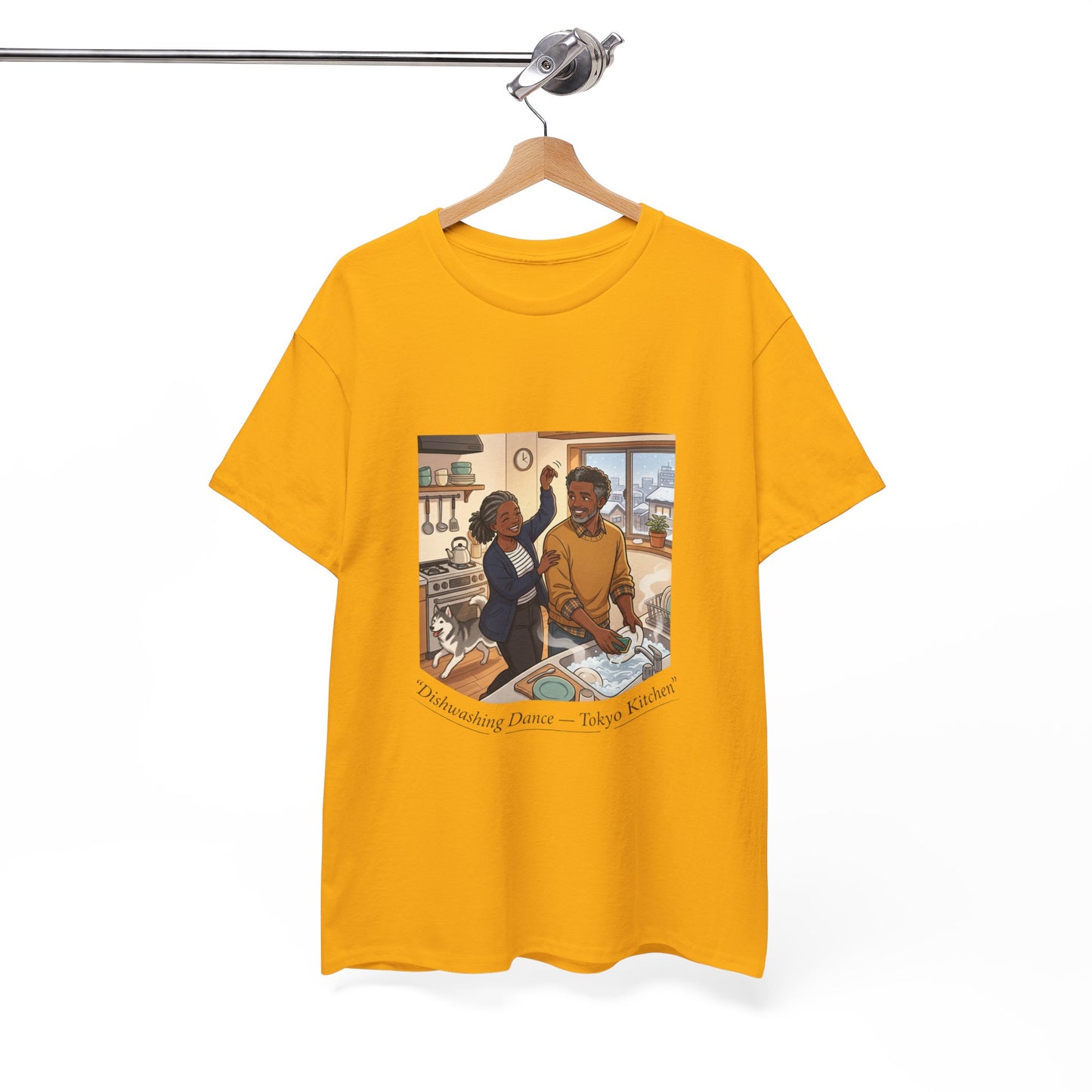 Dishwashing Dance Tee — Couple Kitchen Graphic T-Shirt