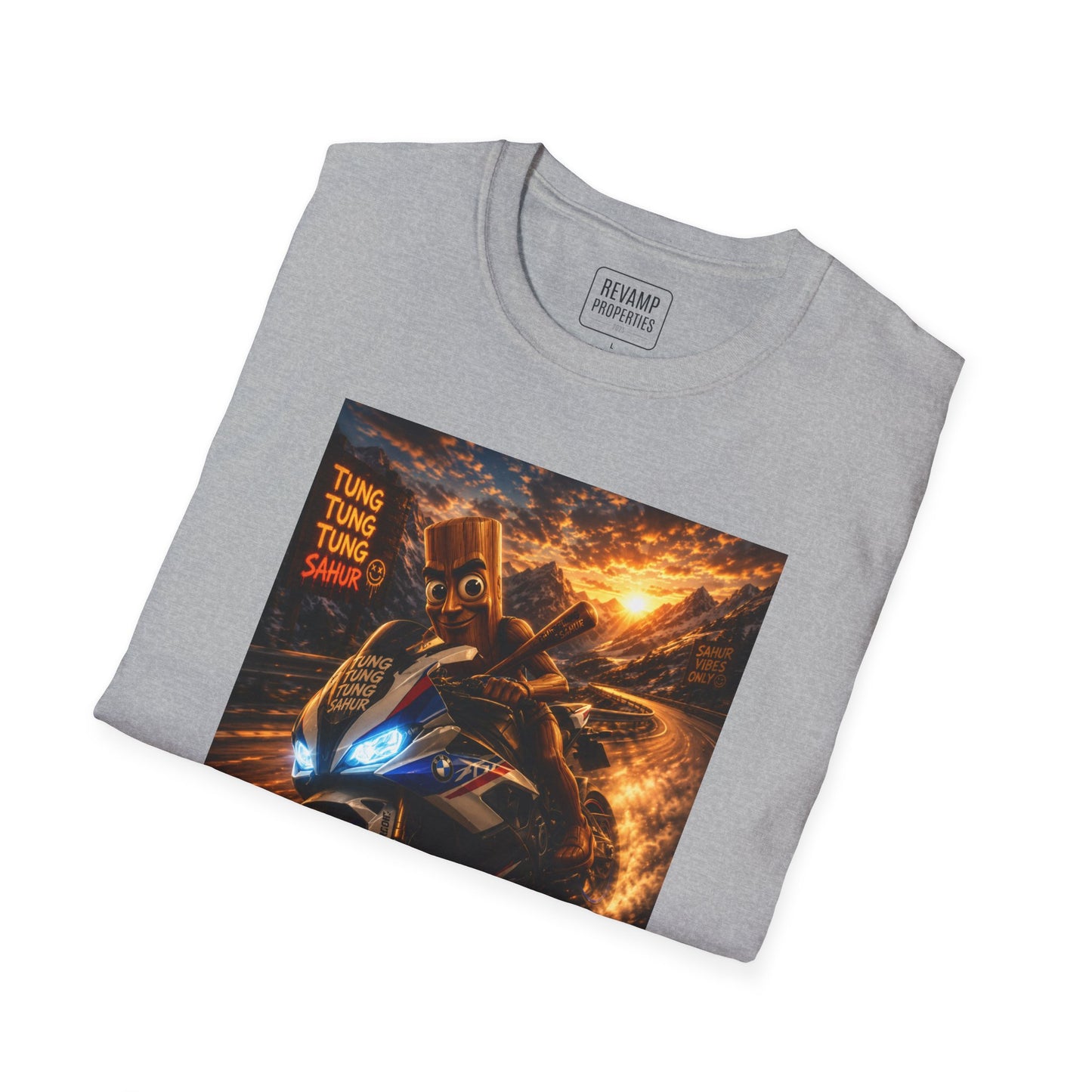 Tung Tung Tung Sahur 2 Wheels On Steel & Fire T-Shirt — "Time To Turn The Tide" Tee