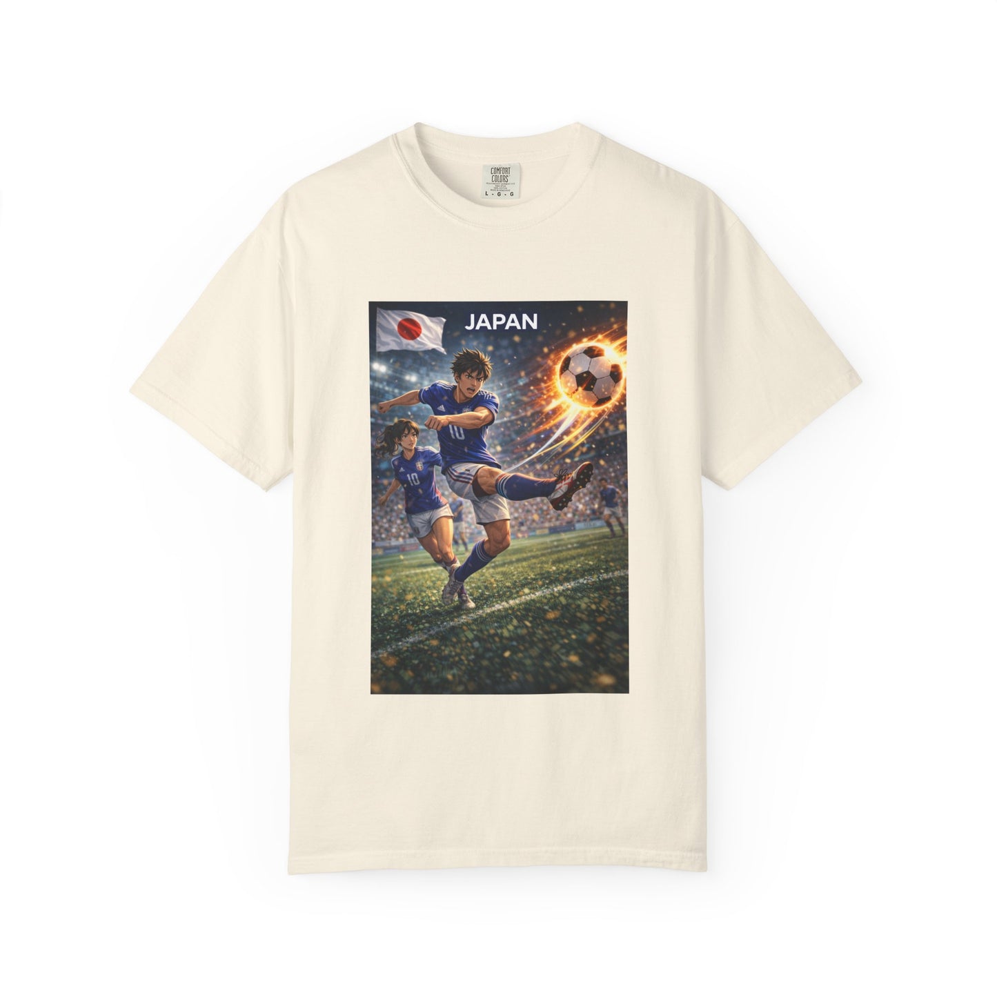 Japan Soccer Team Graphic T‑Shirt — Dynamic Football Players Design