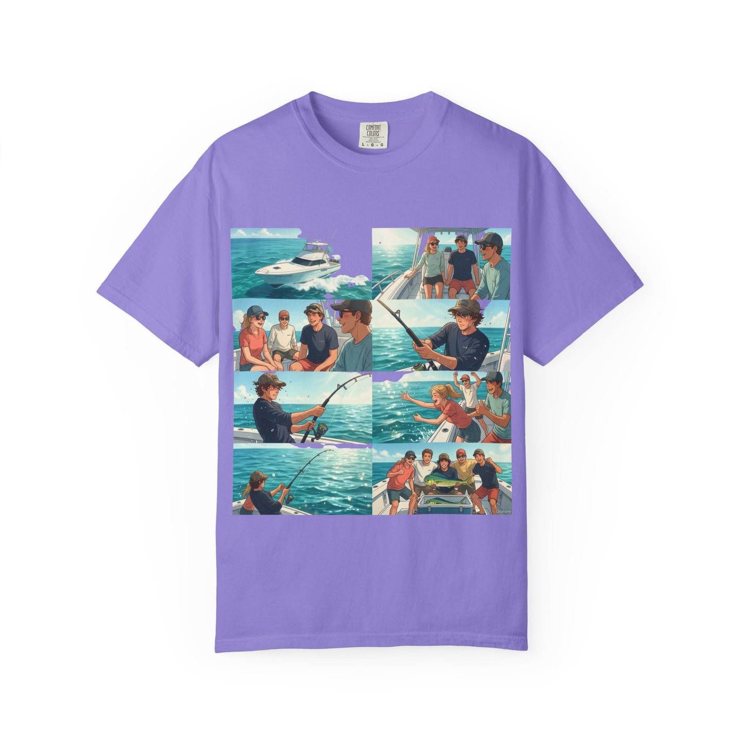 Deep Sea Energy (Friends Fishing Edition) Fishing Trip Photo Collage T-Shirt