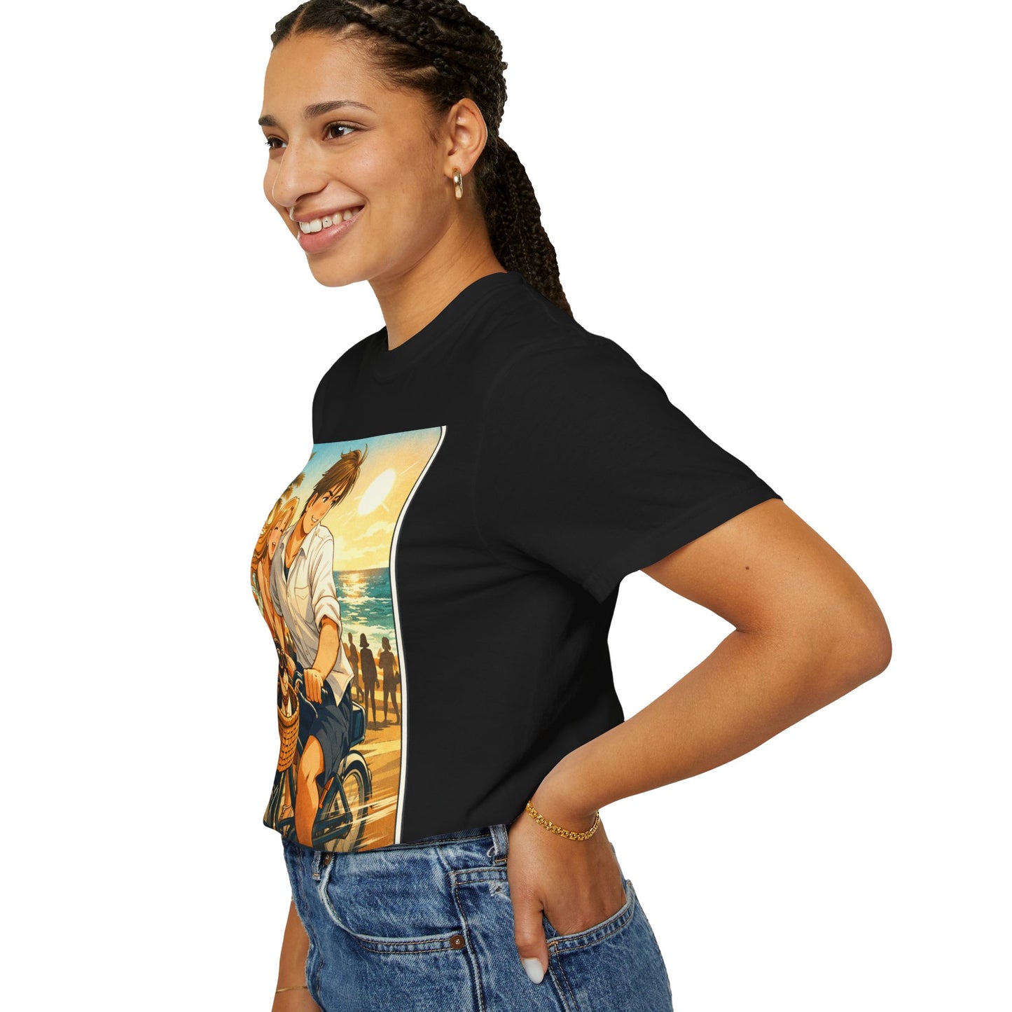 Spring of Us T-Shirt — Vintage Beach Couple Bicycle Design