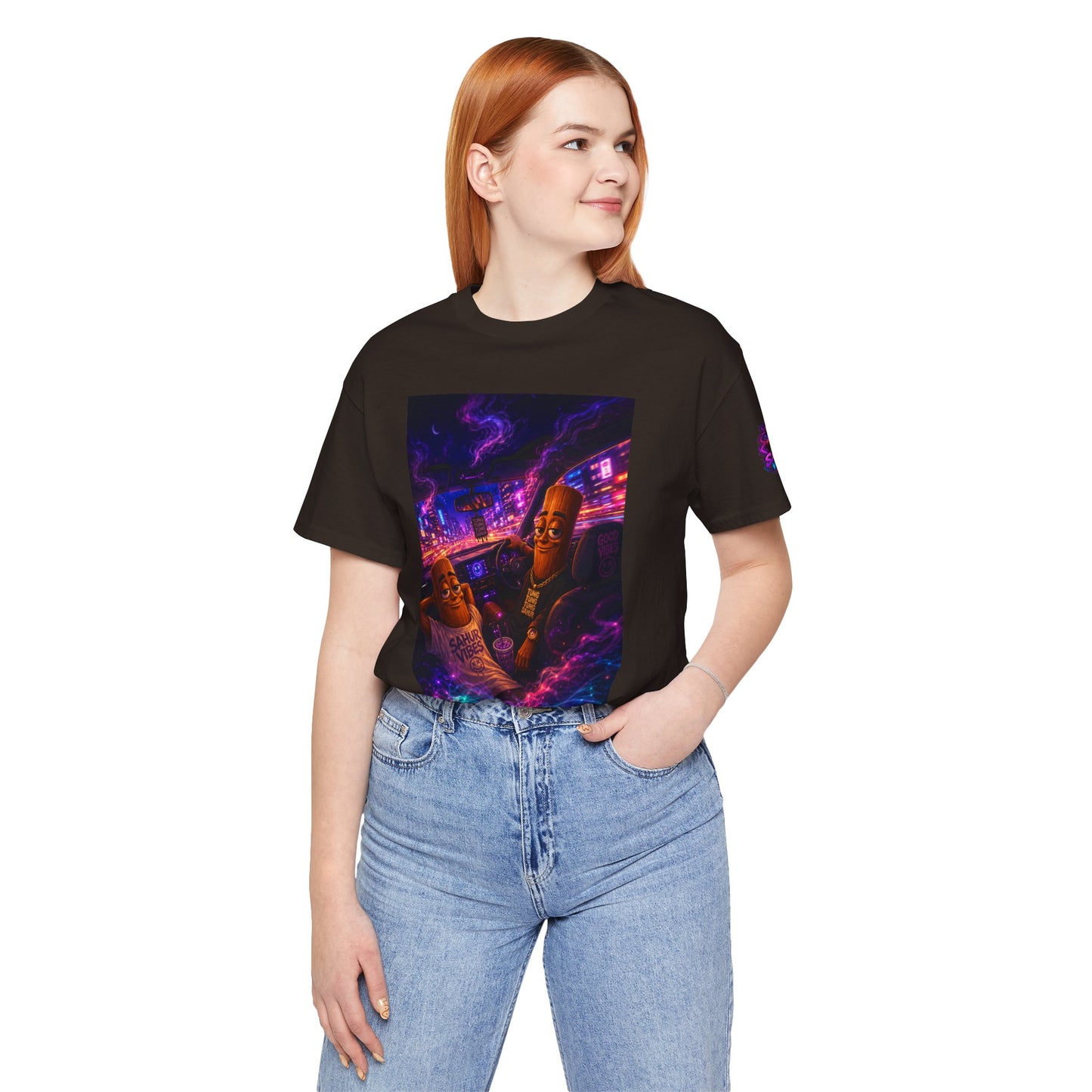 Tung Tung Tung Sahur Who Ride Like Us T-Shirt — Night Cruise Vaporwave Graphic Tee