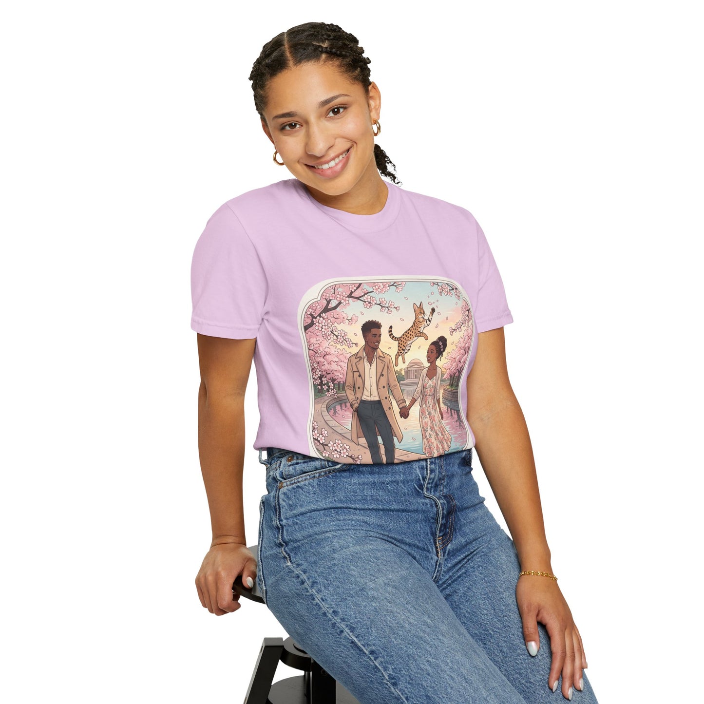 Spring of Us T-Shirt — Romantic Cherry Blossom Couple Graphic Tee