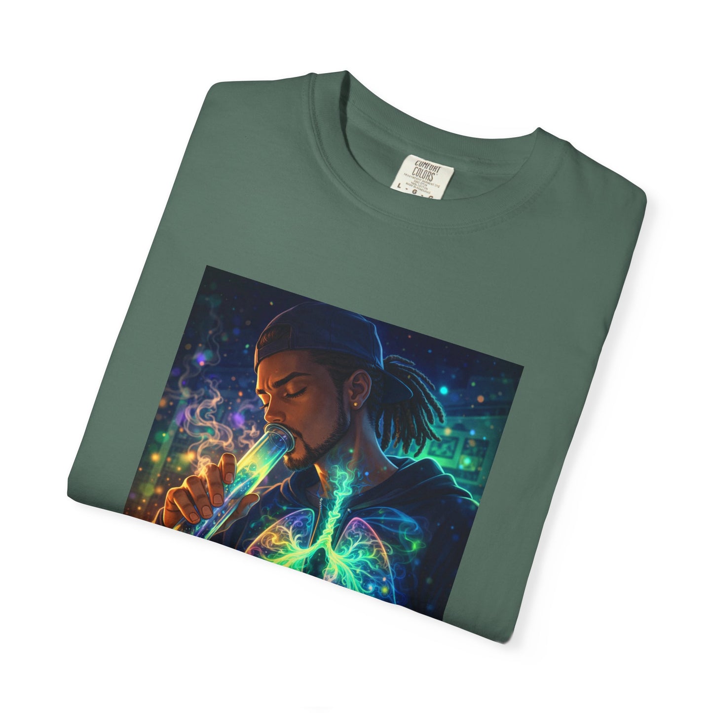 Cosmic Lungs T-Shirt — Neon Anatomical Art Tee