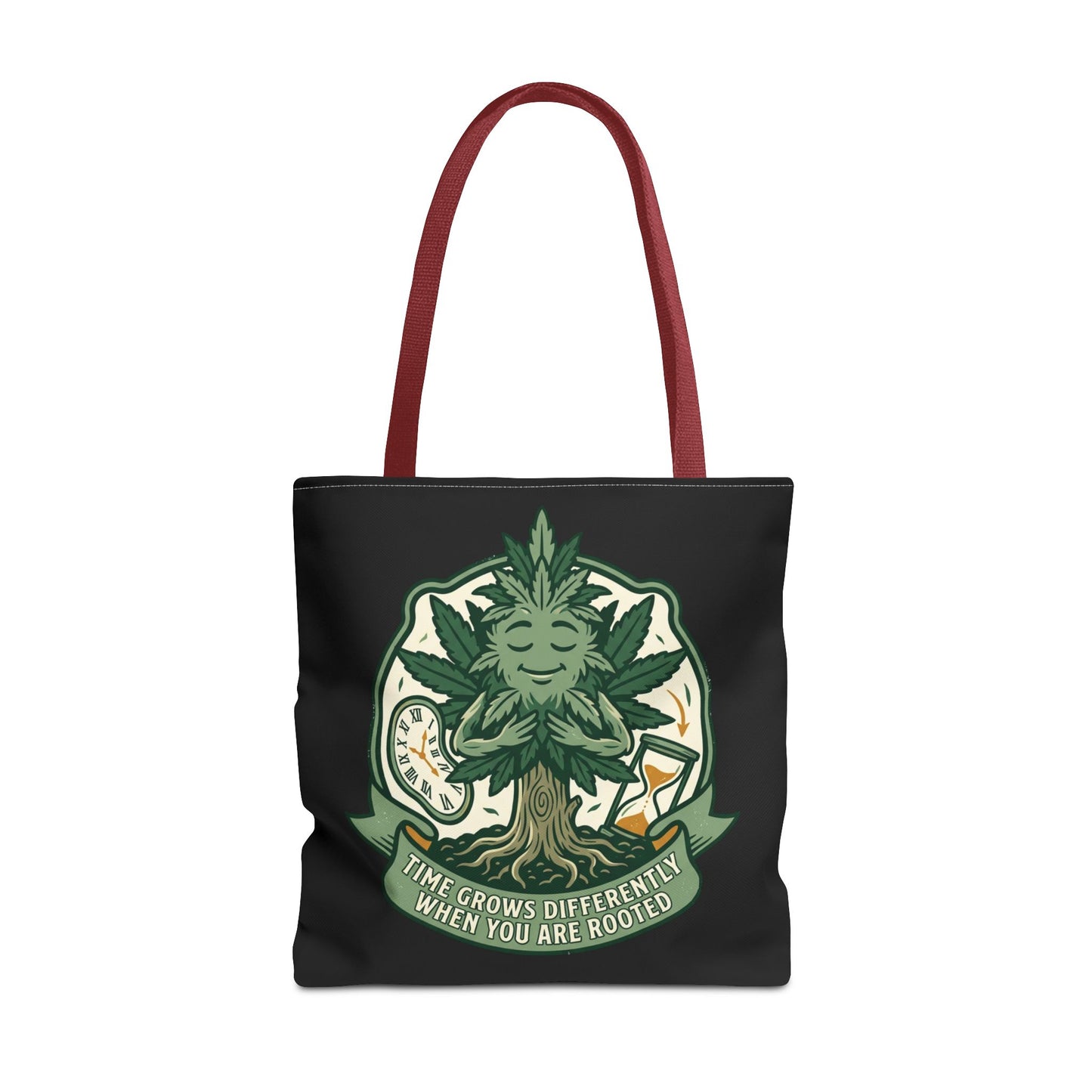 Rooted Tree Spirit Tote Bag — “Time Grows Different When You Are Rooted” Eco Tote