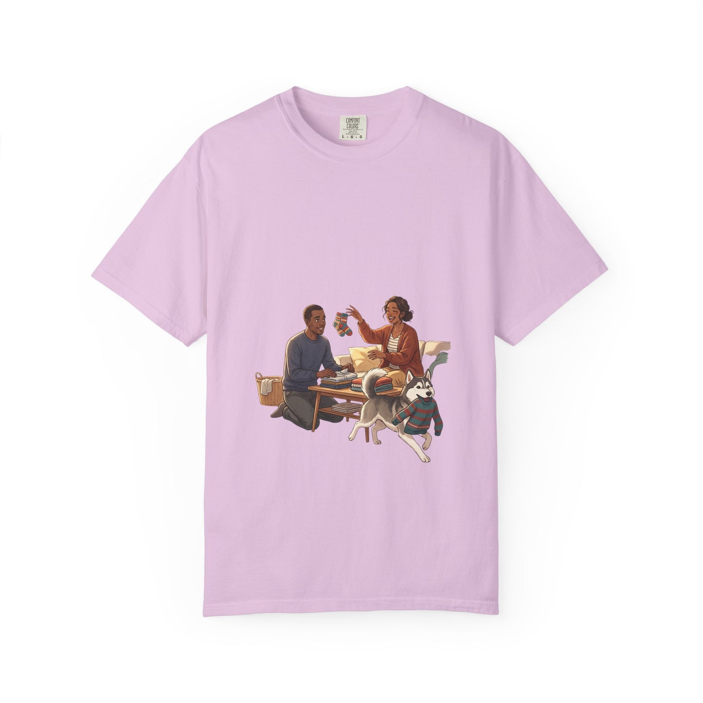 Picnic Cheers T-Shirt — Vintage Couple & Dog Illustration Tee