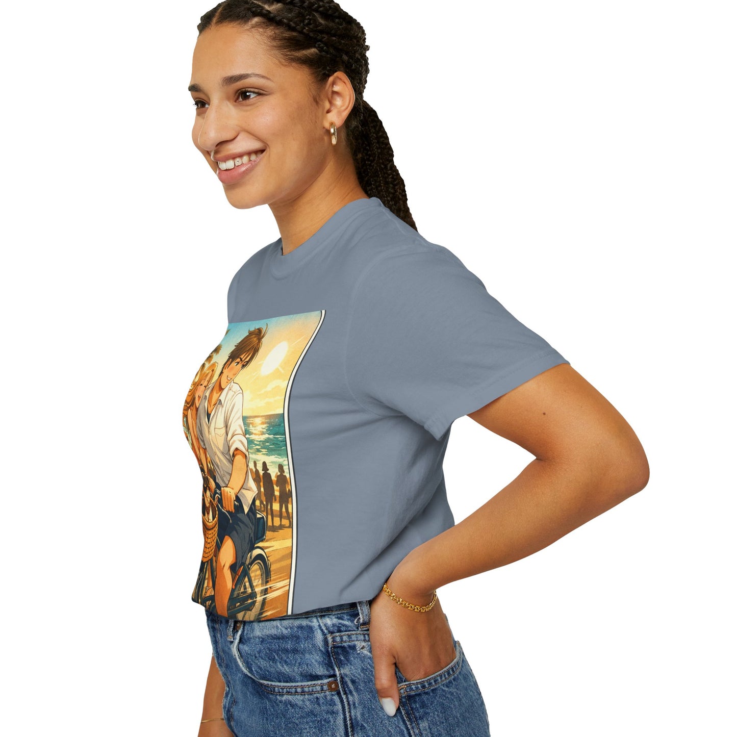 Spring of Us T-Shirt — Vintage Beach Couple Bicycle Design