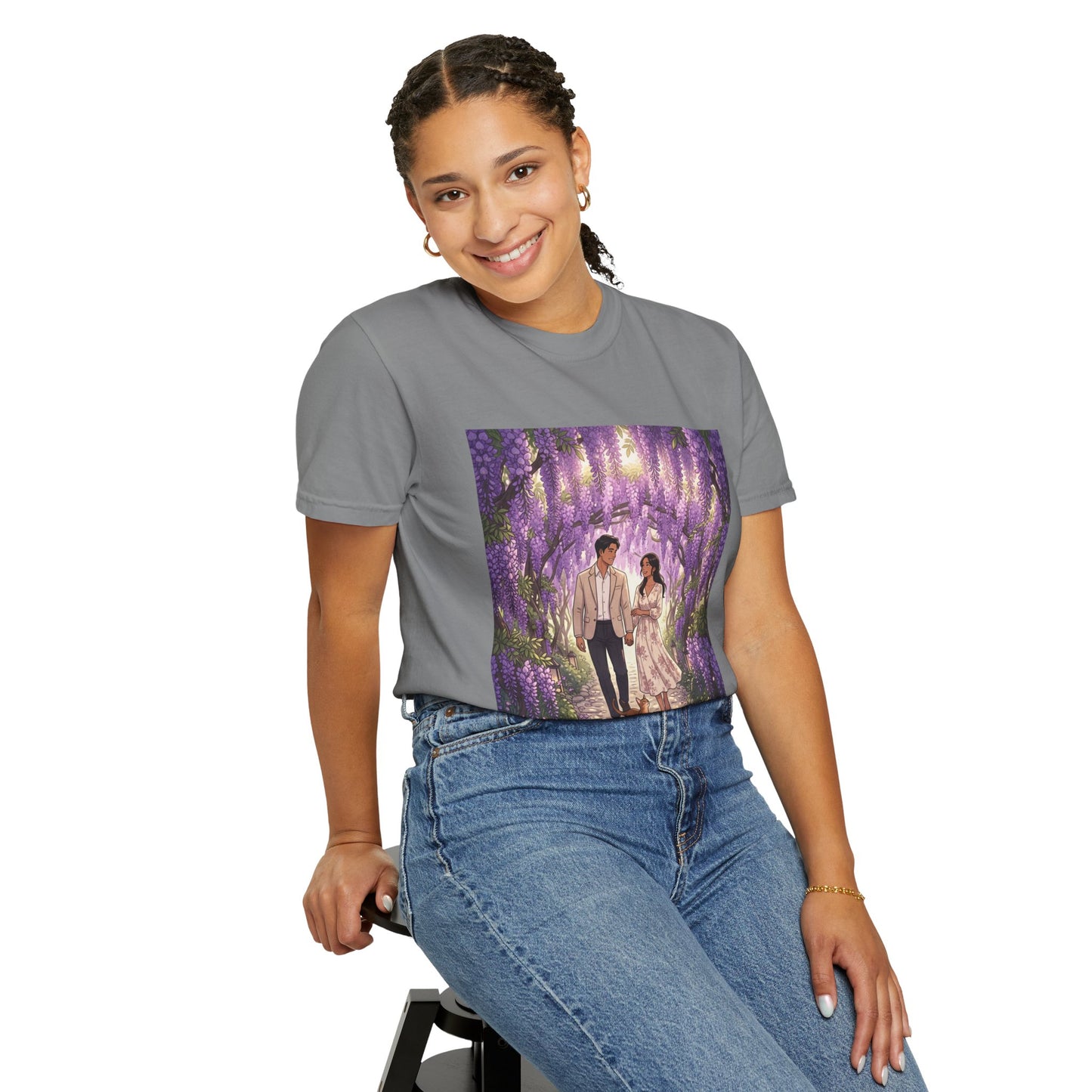 Spring of Us T-Shirt — Romantic Wisteria Couple Graphic Tee