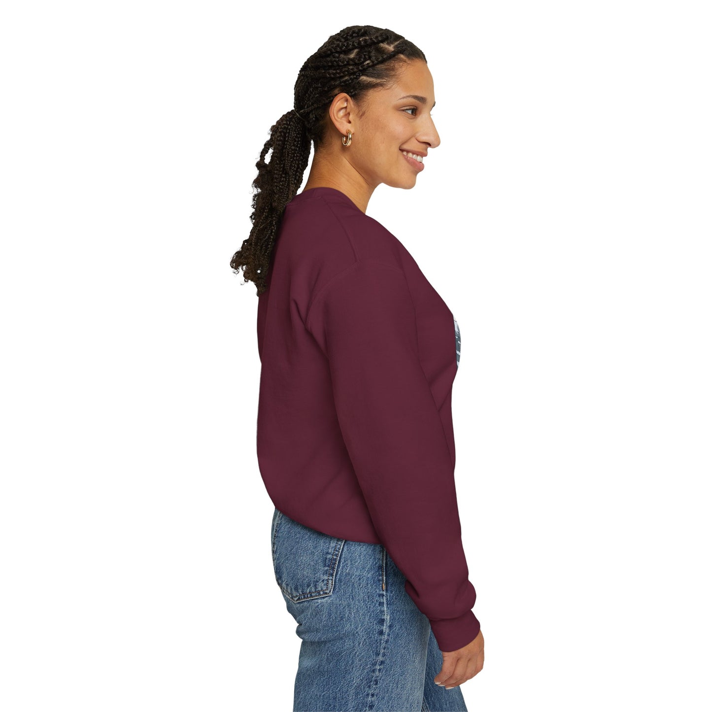 Crewneck Sweatshirt — Franconia Notch Winter Couple Scenic Graphic