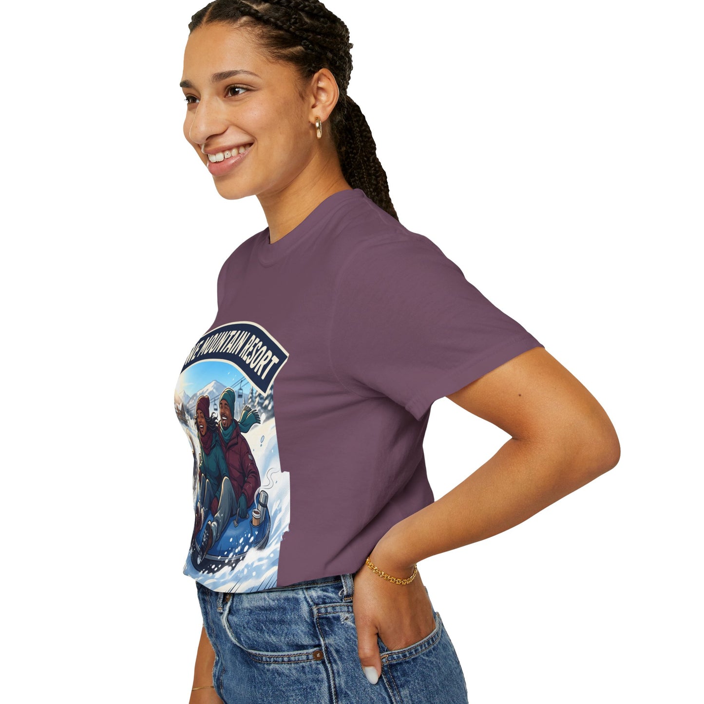 Stowe Mountain Resort Snow Tubing T-Shirt — "Vermont Joy" Winter Apparel
