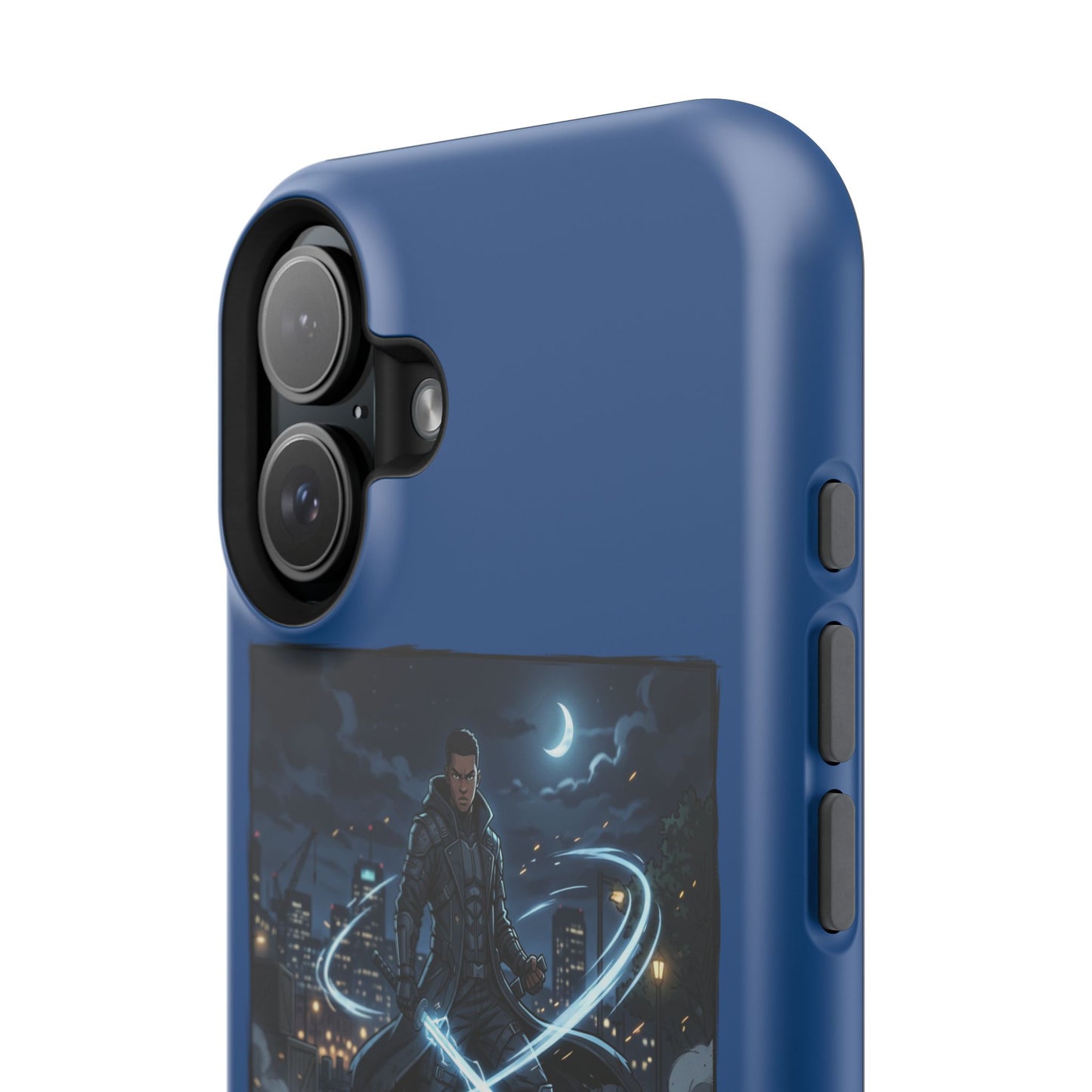 Magnetic Impact-Resistant Phone Case — Night Warrior Sci‑Fi Design