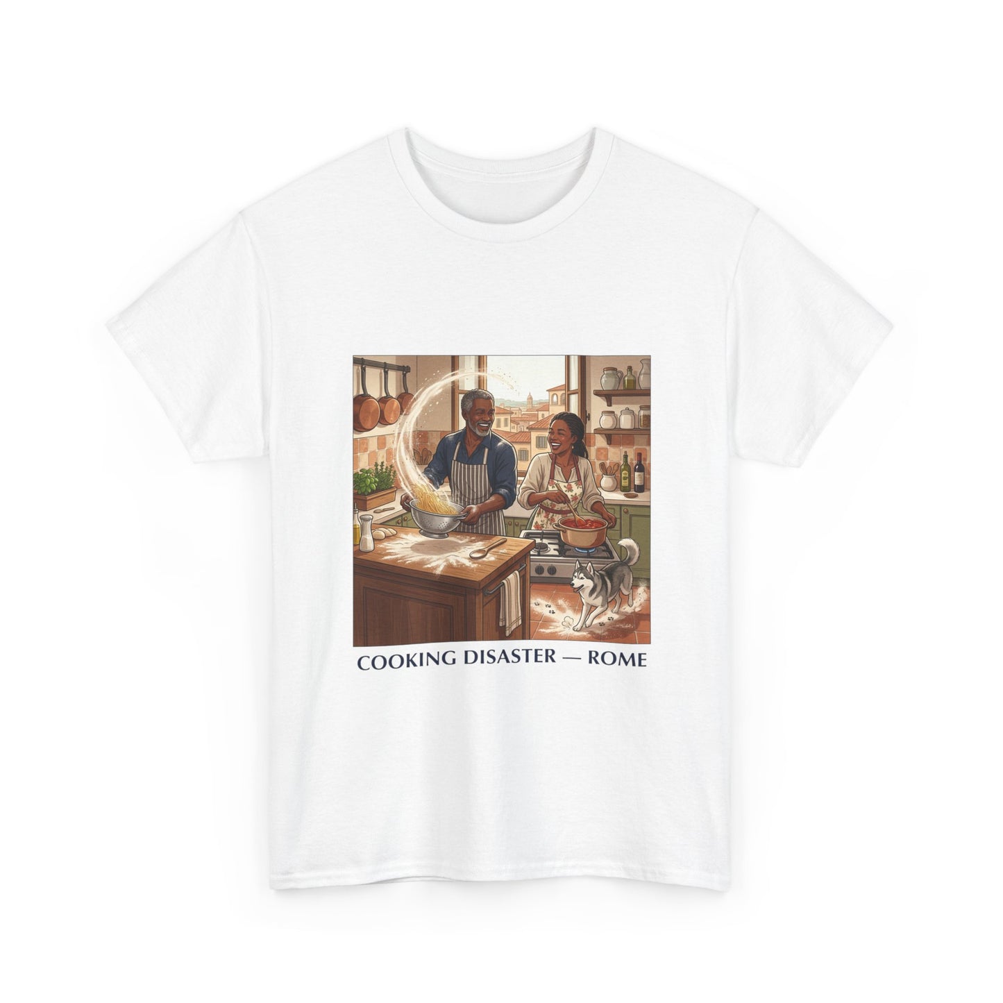T-Shirt — 'Cooking Disaster — Rome' Illustrated Cooking Tee