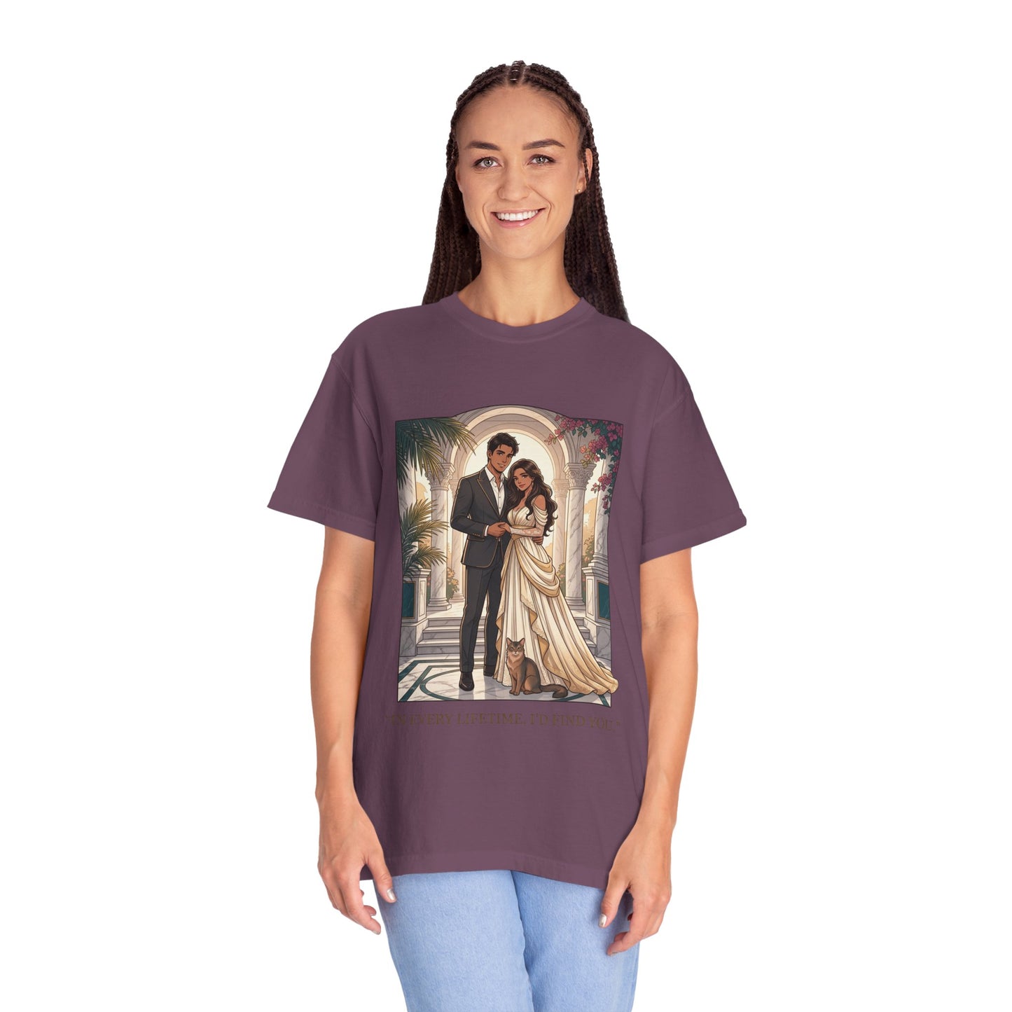 Romantic Vintage Wedding Portrait T-Shirt — "In Every Lifetime, I'd Find You"