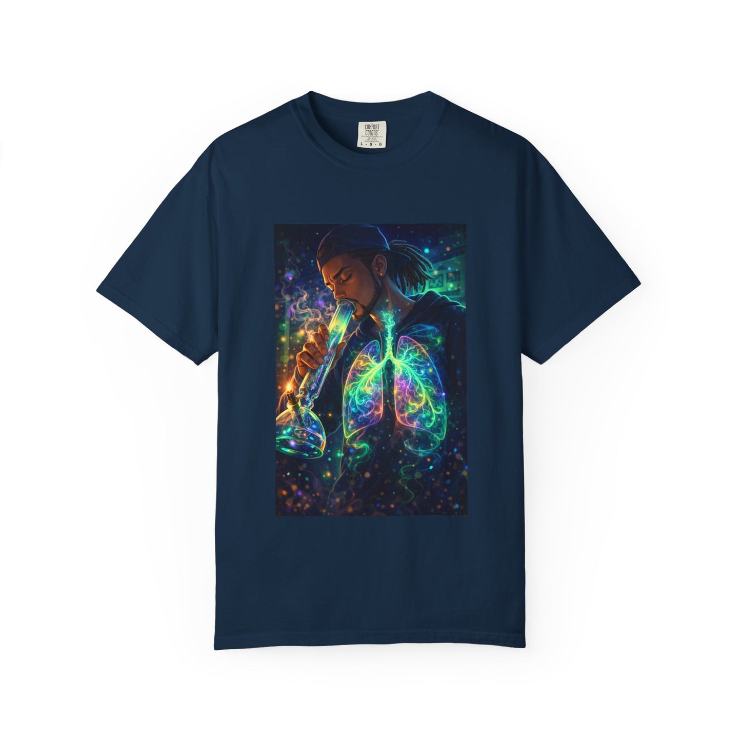 Cosmic Lungs T-Shirt — Neon Anatomical Art Tee