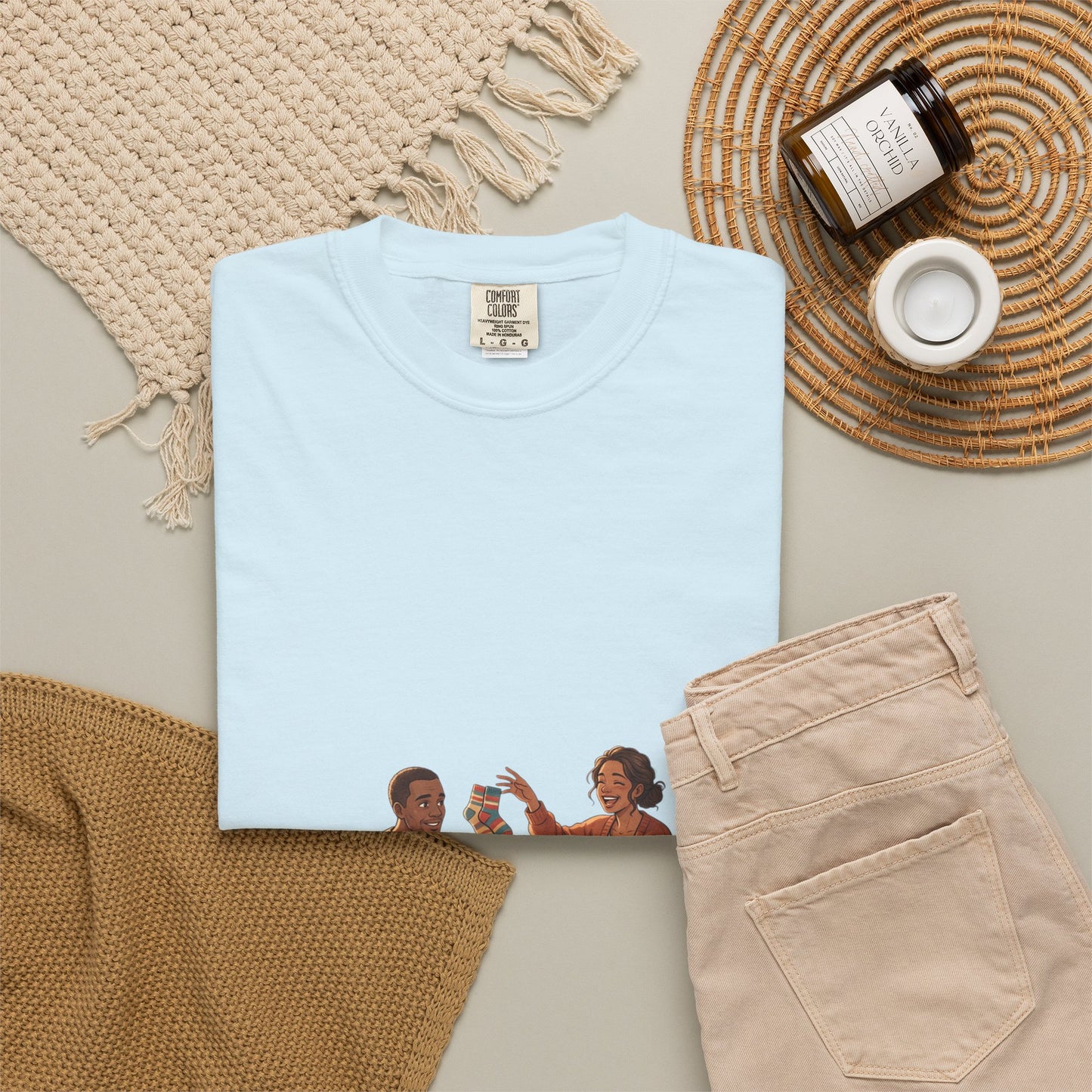 Picnic Cheers T-Shirt — Vintage Couple & Dog Illustration Tee