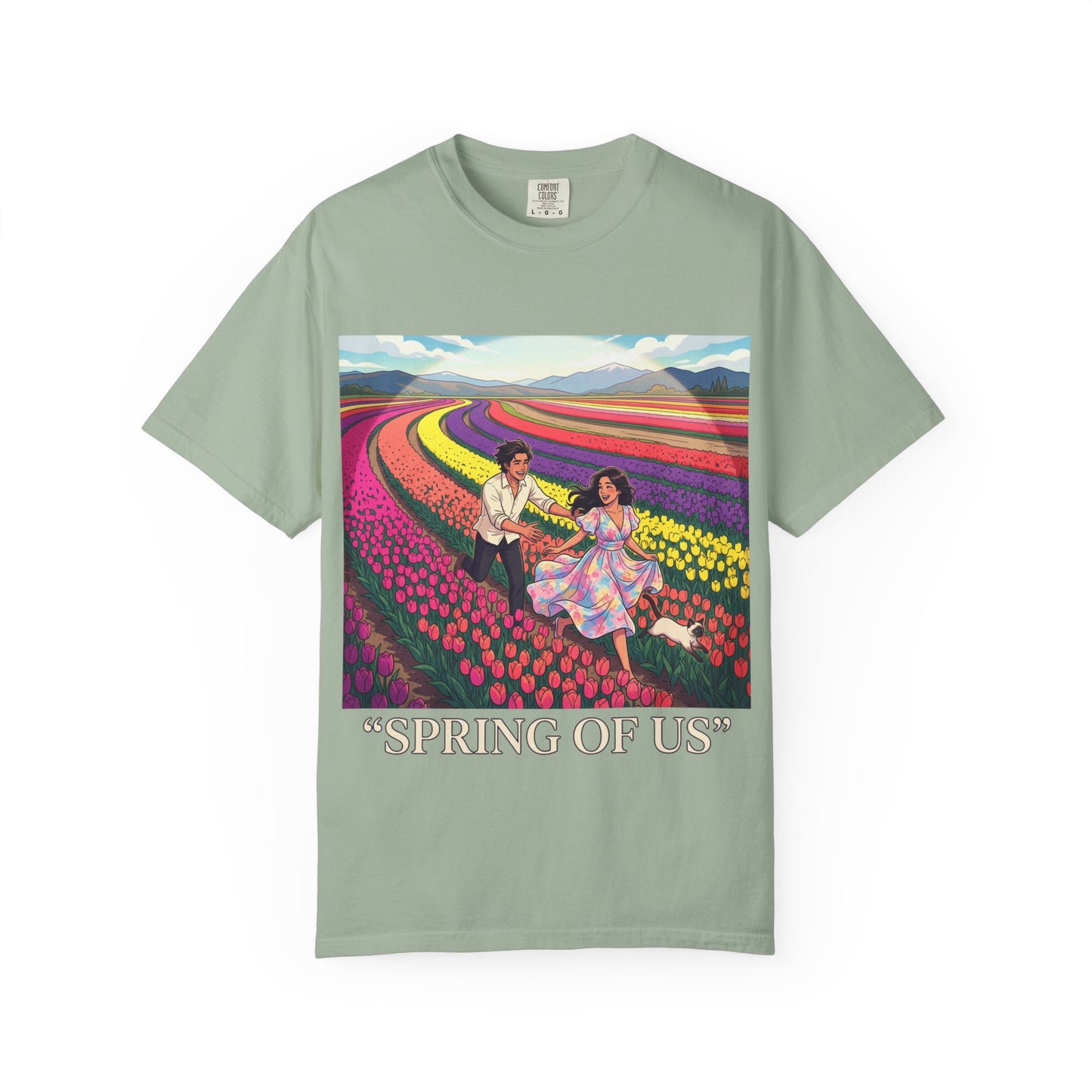 Spring of Us T-Shirt — Floral Field Vintage Couple Graphic Tee