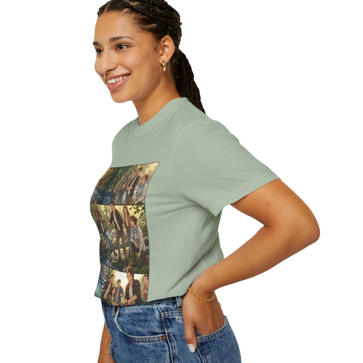 Band Photo Collage T-Shirt – Retro River Scene Crew Tee