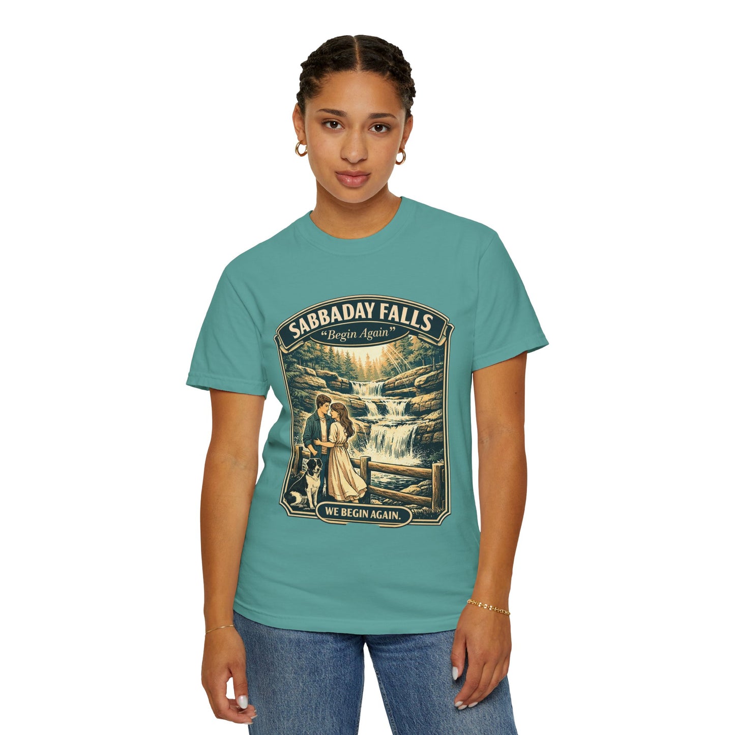 Sabbaday Falls 'We Begin Again' Vintage Nature T-Shirt