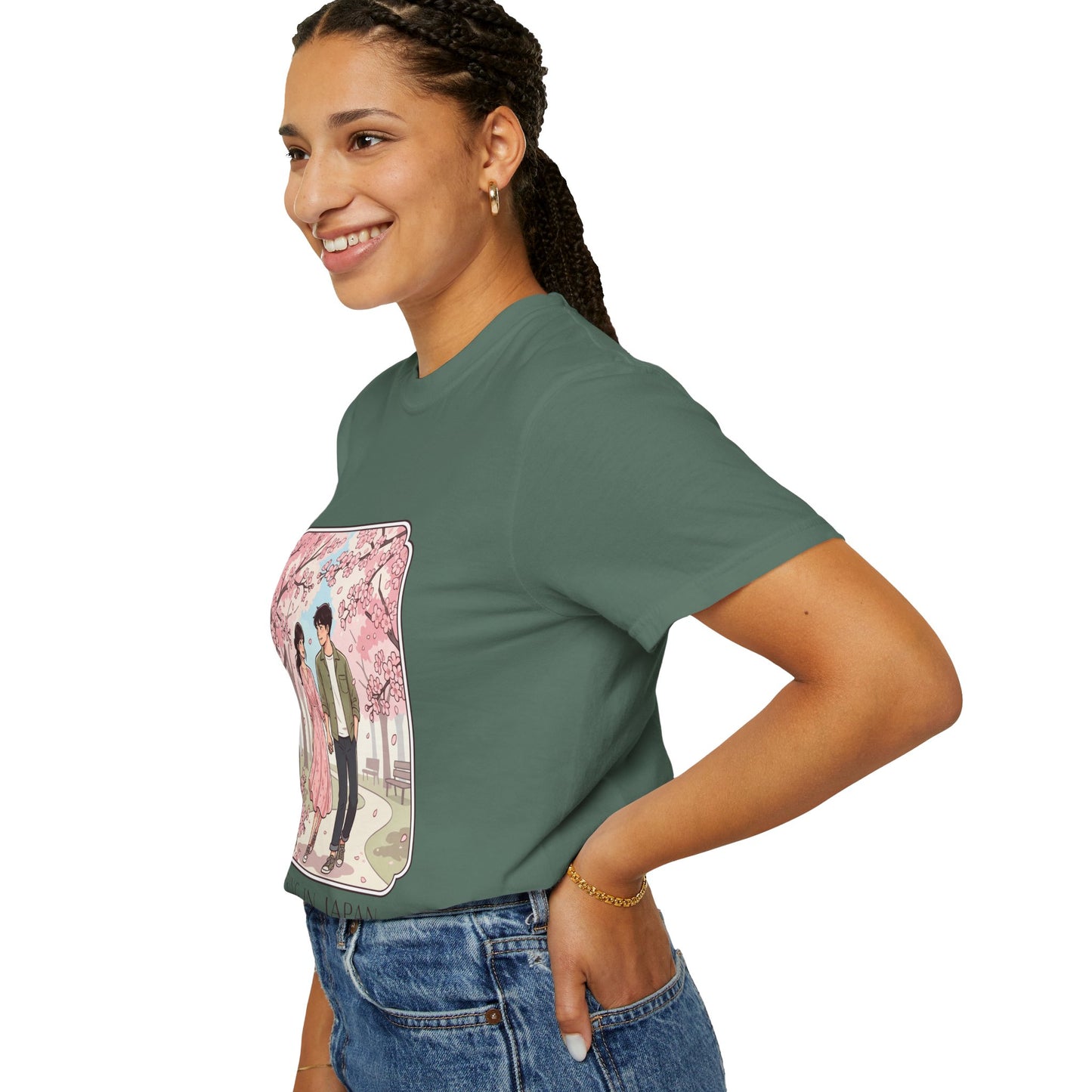 Spring in Japan T-Shirt — Cherry Blossom Couple Graphic Tee