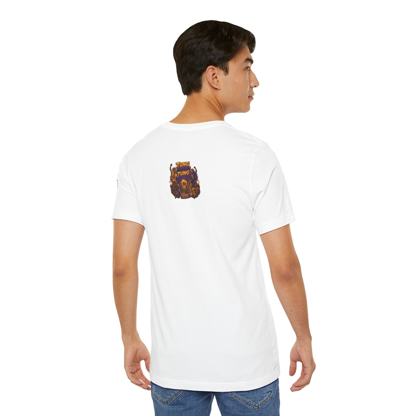 Tung Tung Tung Sahur Header Goal Soccer Action Graphic Tee — Team Court Night Design
