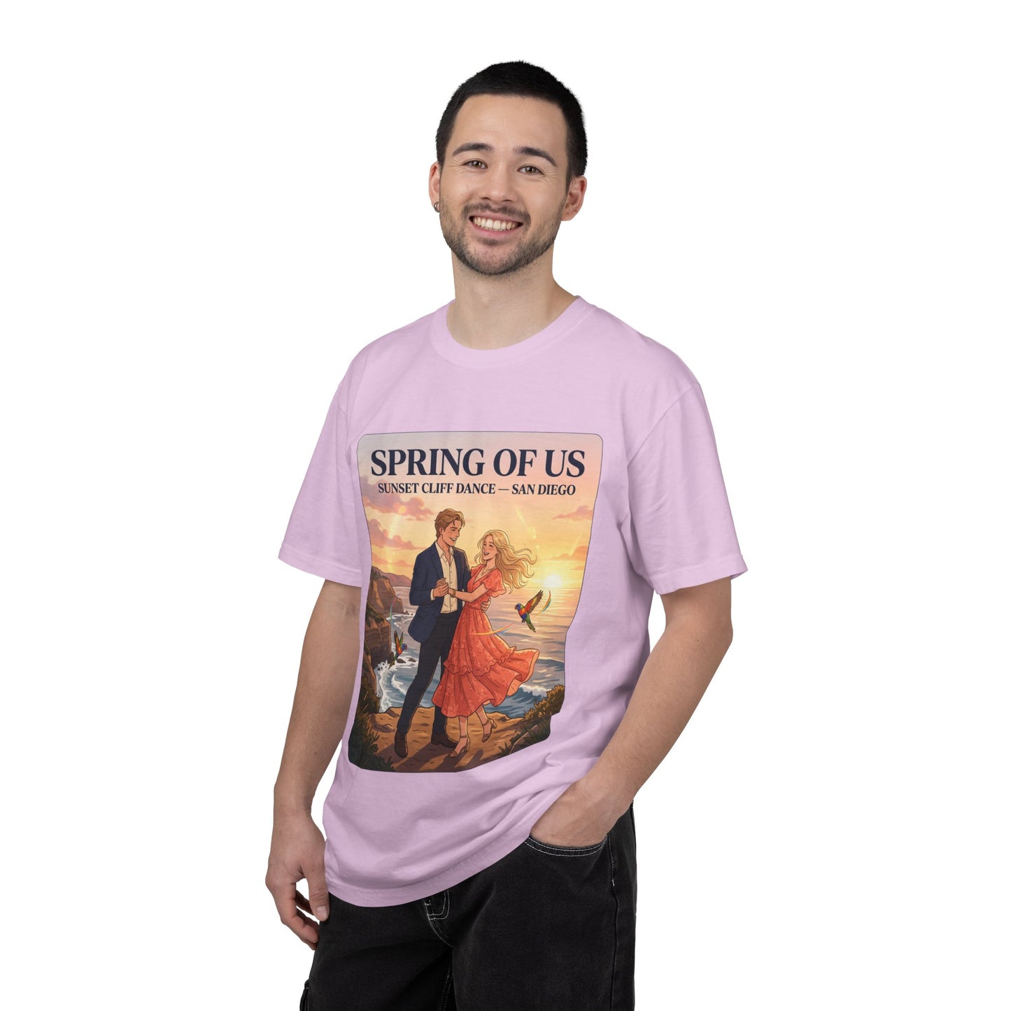 Spring of Us T‑Shirt — Sunset Cliff Dance San Diego Vintage Romance Tee